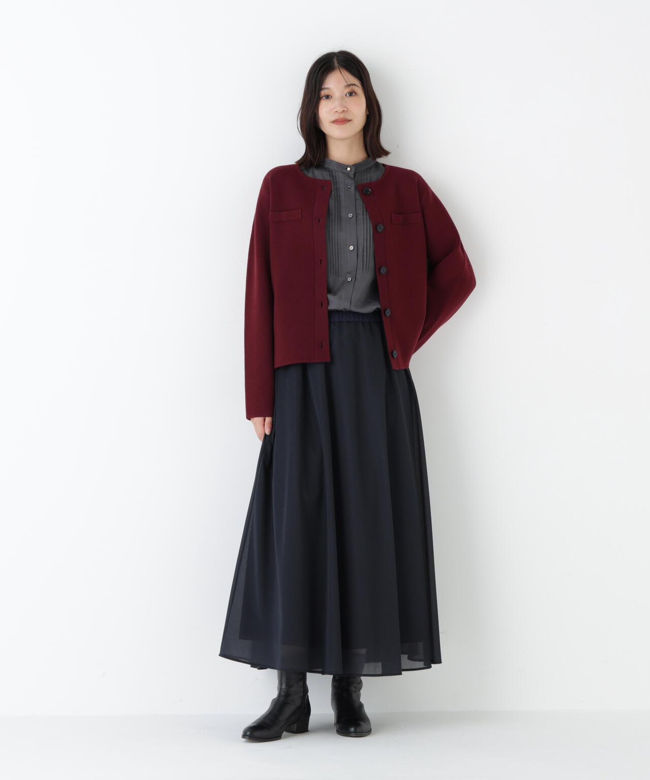 ≪洗える≫ハイゲージミラノリブクルーネックジャケット | human woman