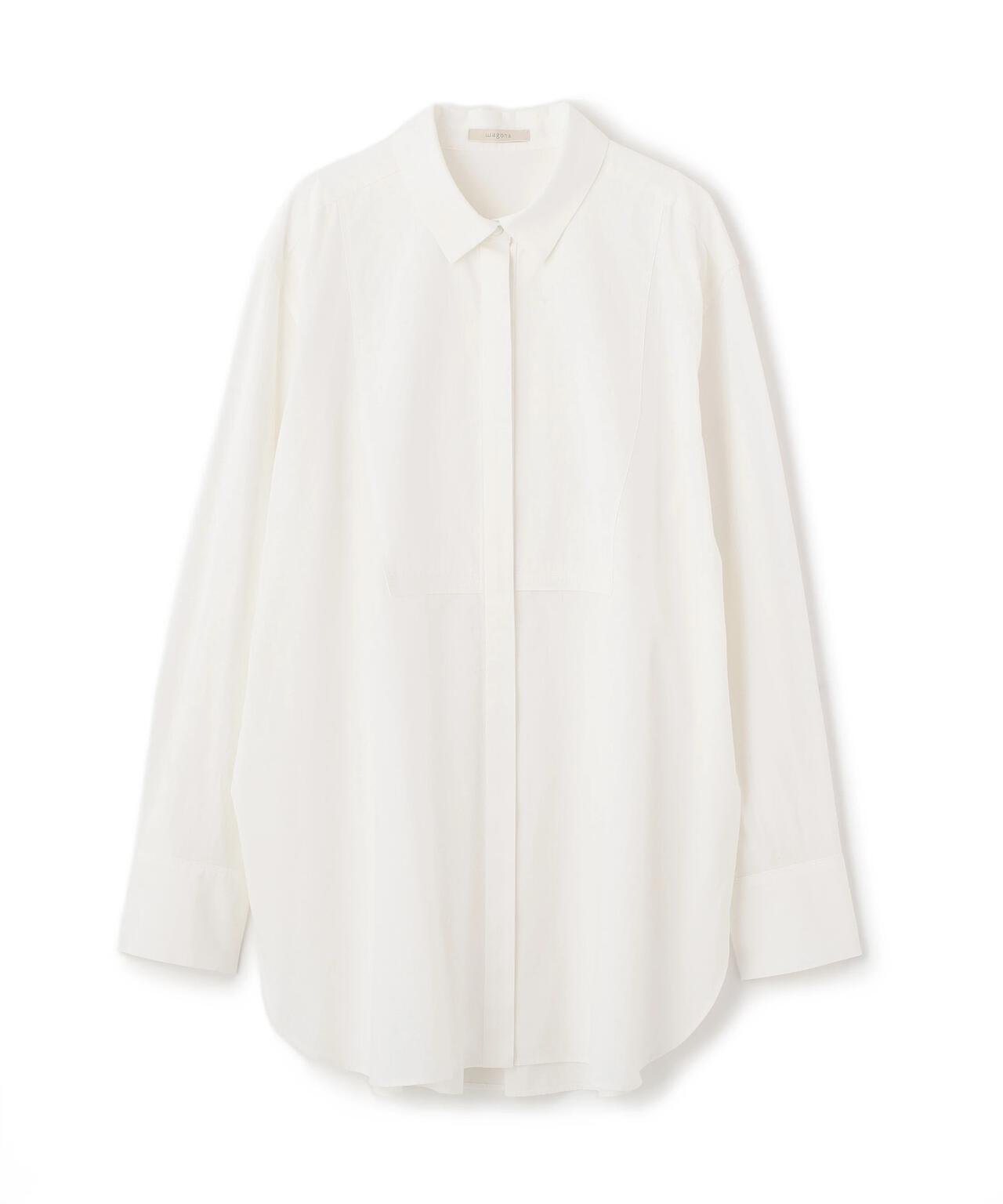 綿麻ポプリンブラウス