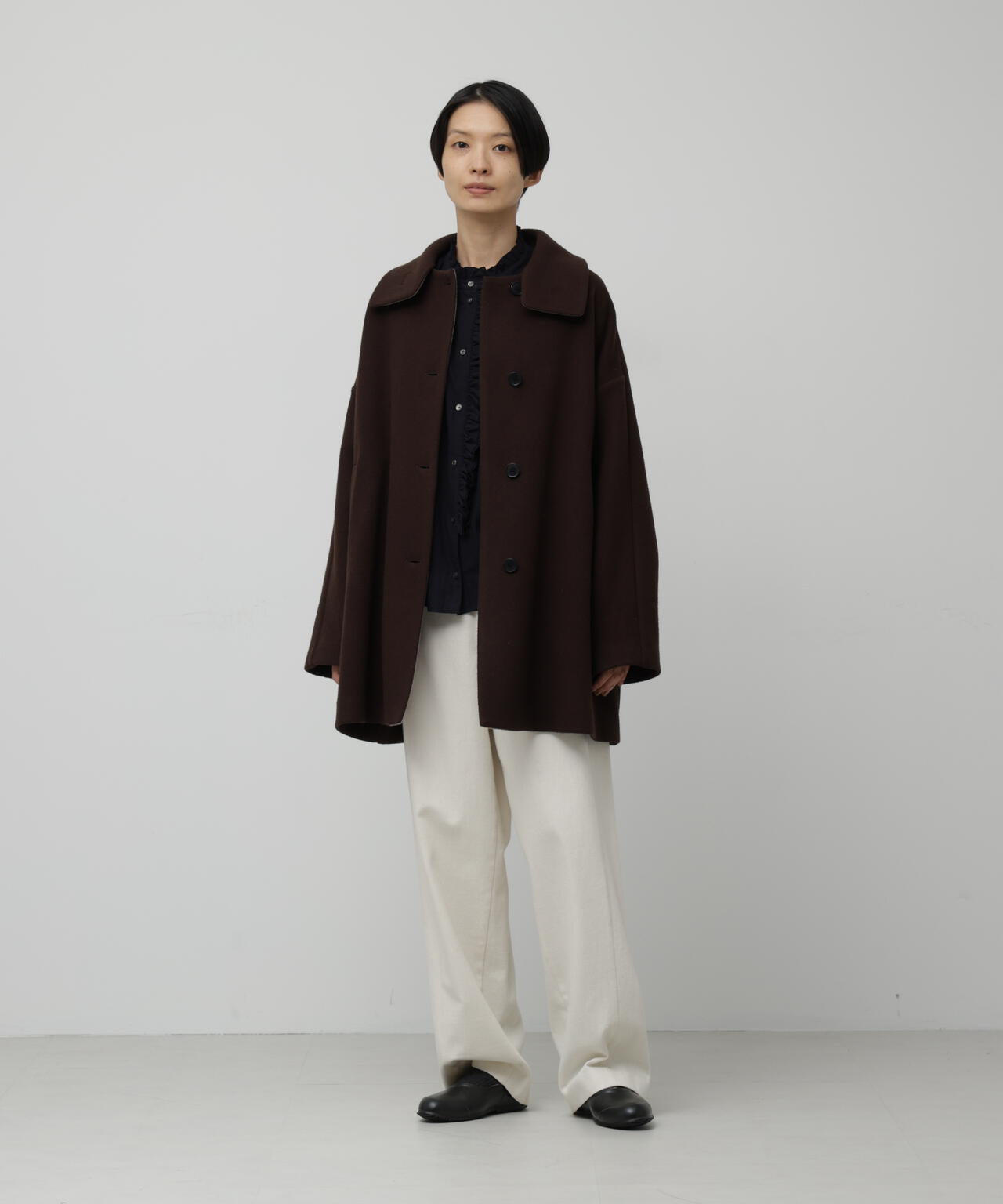 コットンウールソフトテーパードパンツ