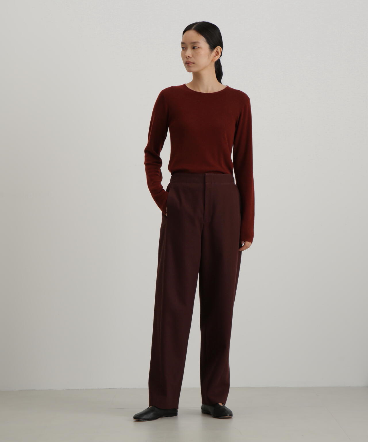 コットンウールソフトテーパードパンツ