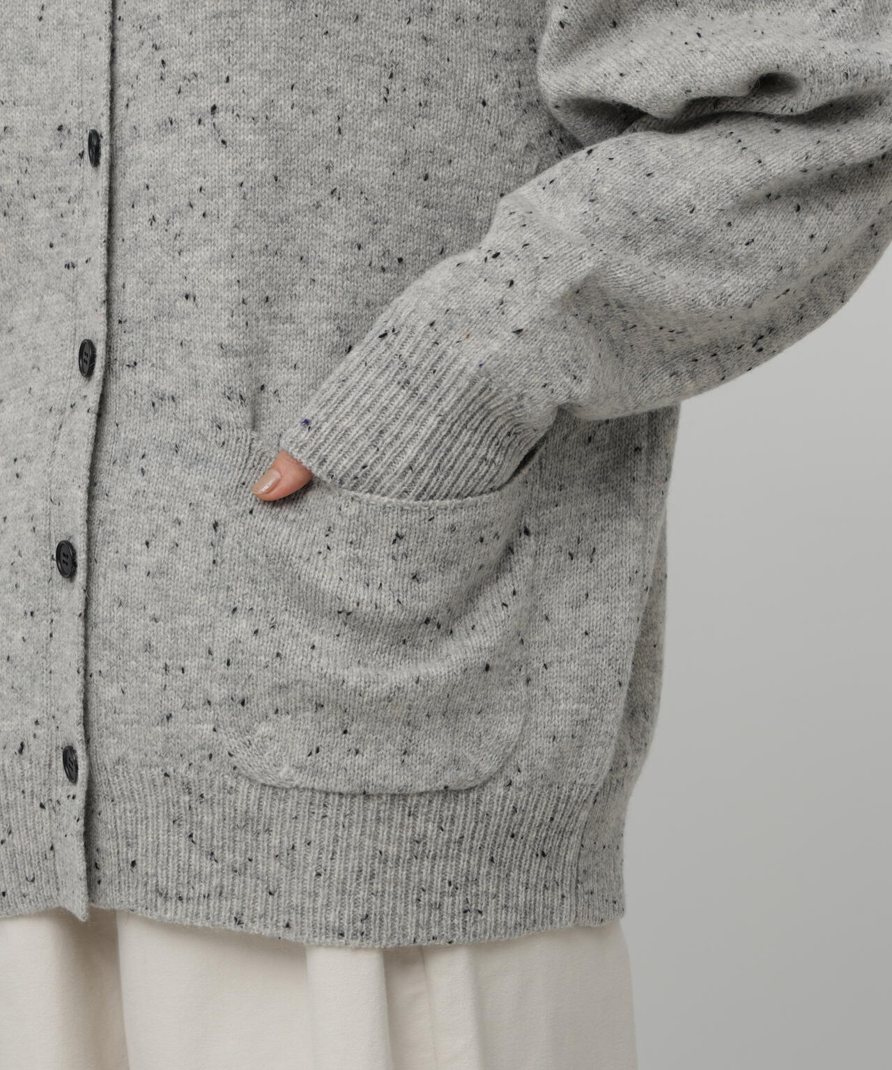 ウールネップヤーン衿付きカーディガン | wagona（ワゴナ