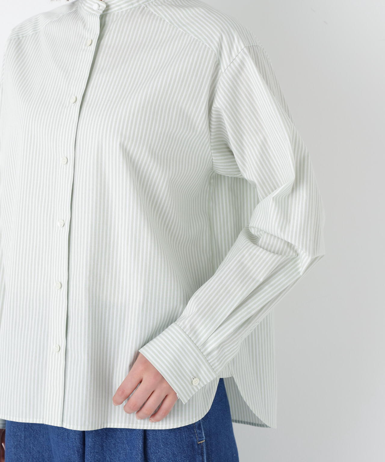 ドビーストライプレースカラーブラウス