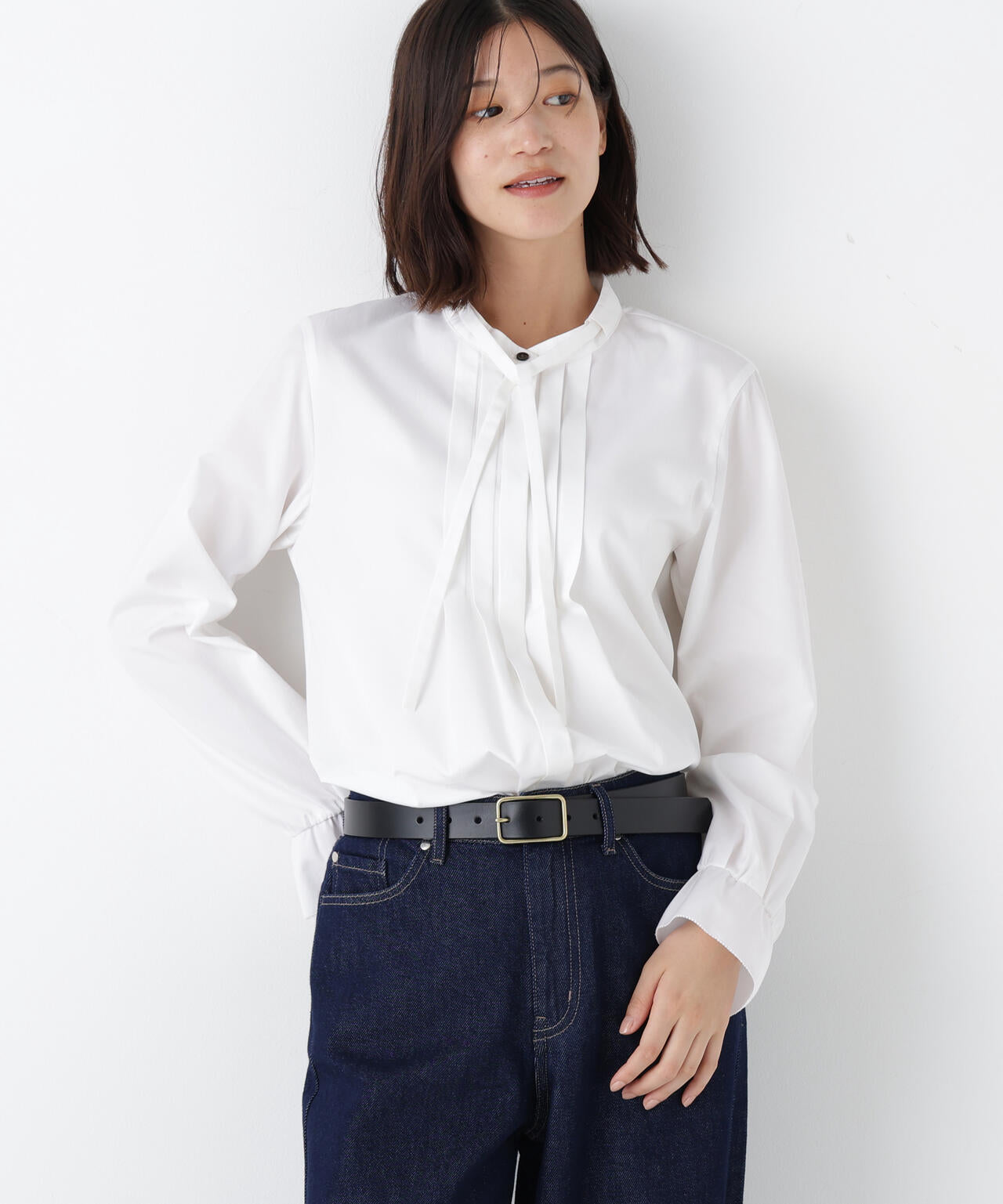 コットンリヨセルブロードタイブラウス