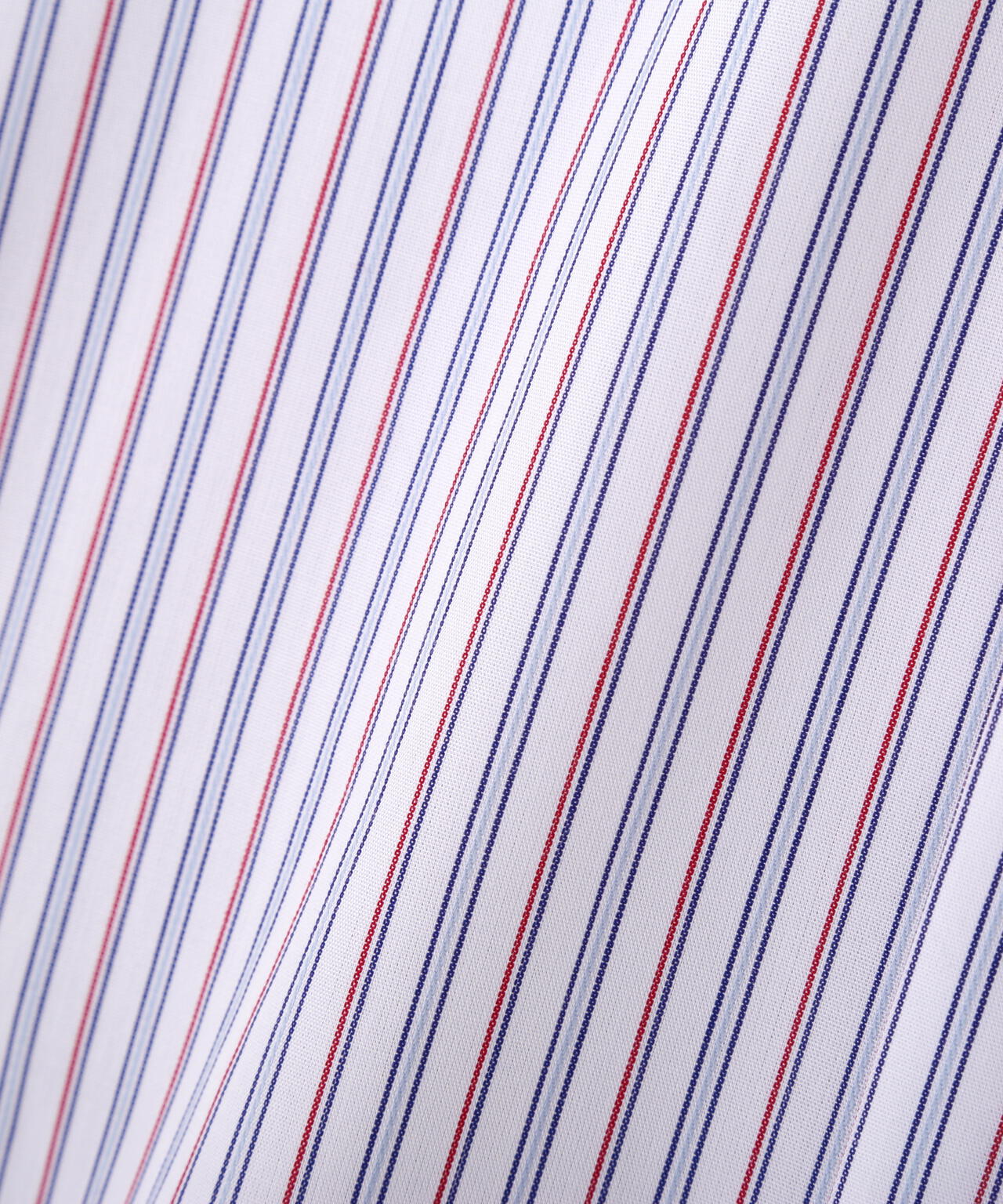 先染めストライプスタンドフリルブラウス