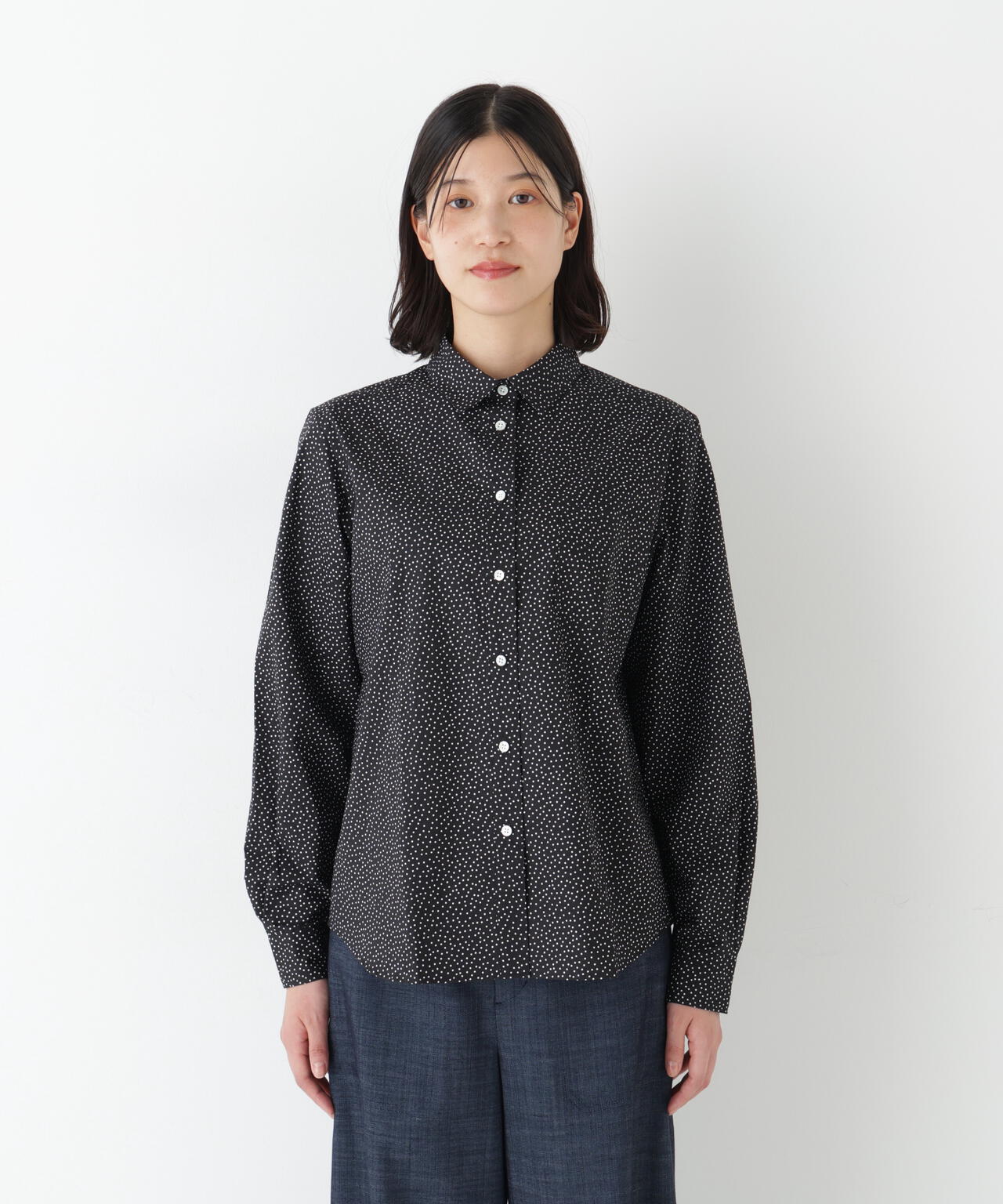 ドット柄ベーシックシャツ