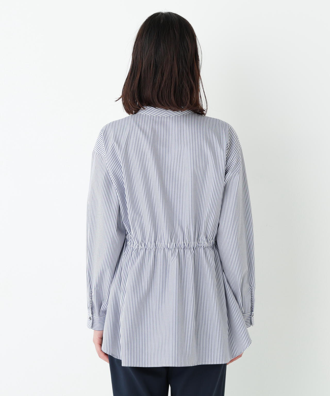 《洗える》シャンブレーオックスドロストブラウス