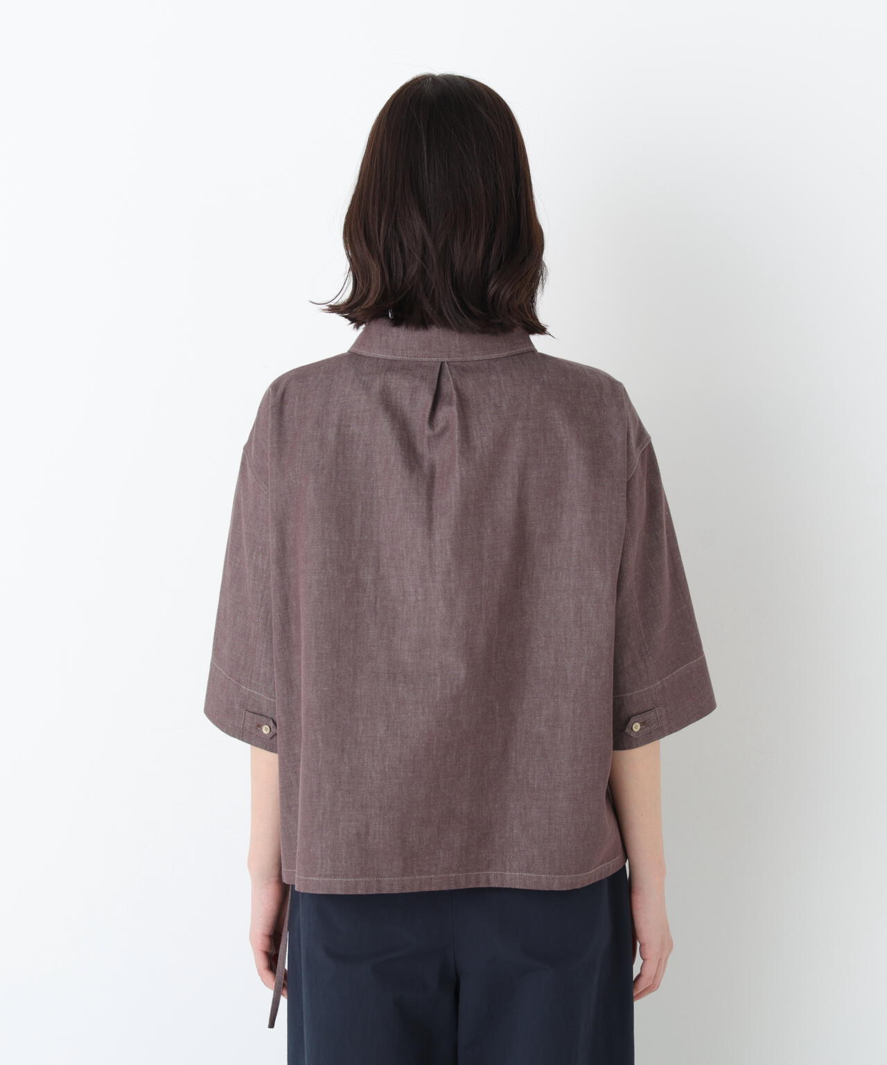 《定番素材 / 洗える》ライトオンスデニムスキッパーブラウス