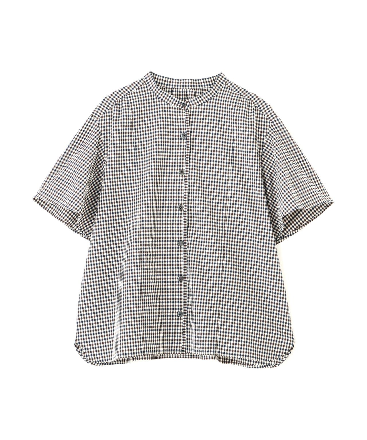 新品　タグ付きhuman woman 先染めサッカーブラウス 清涼素材 / 洗える》先染めサッカーブラウス | human woman