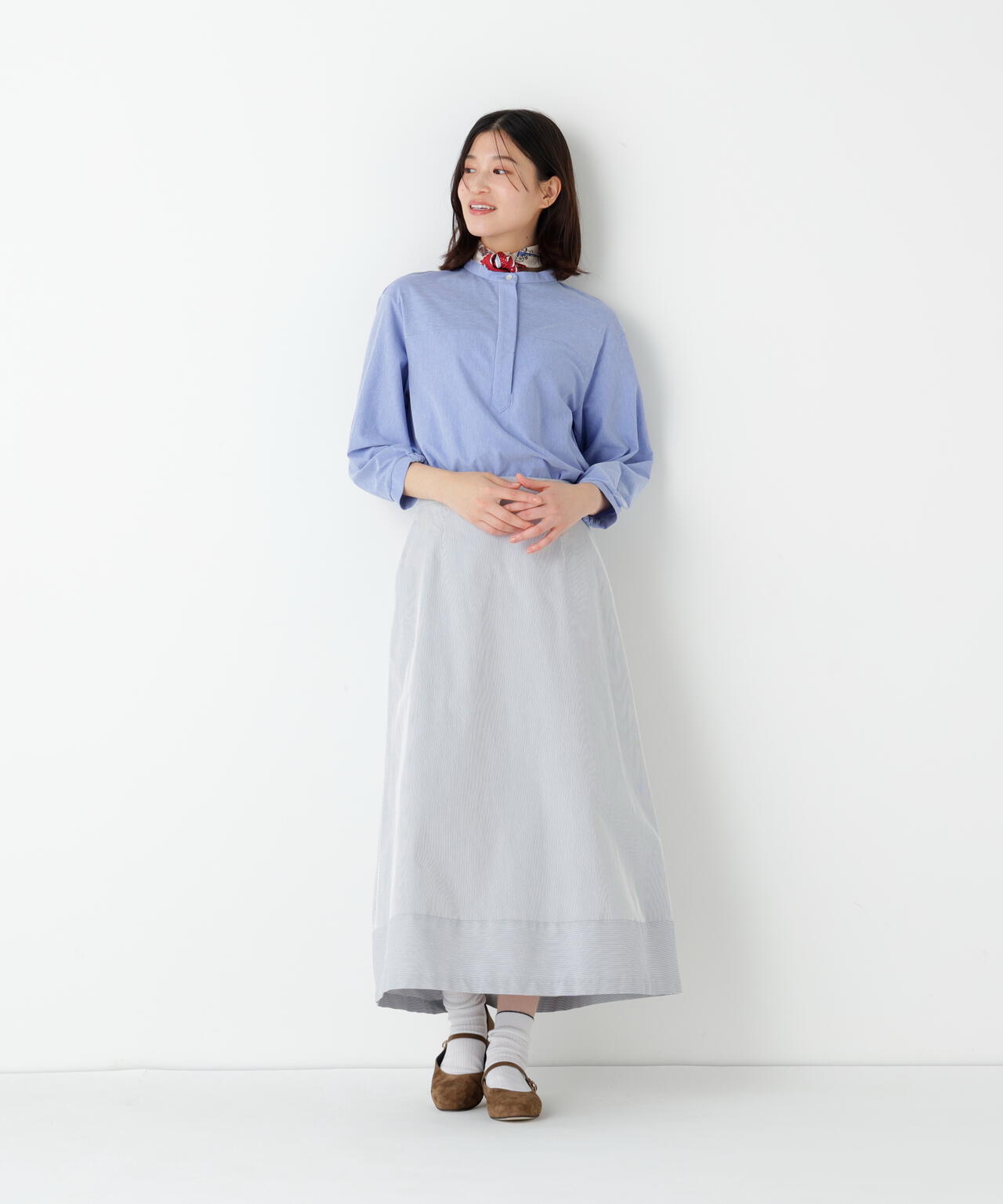 コードストレッチセミフレアースカート