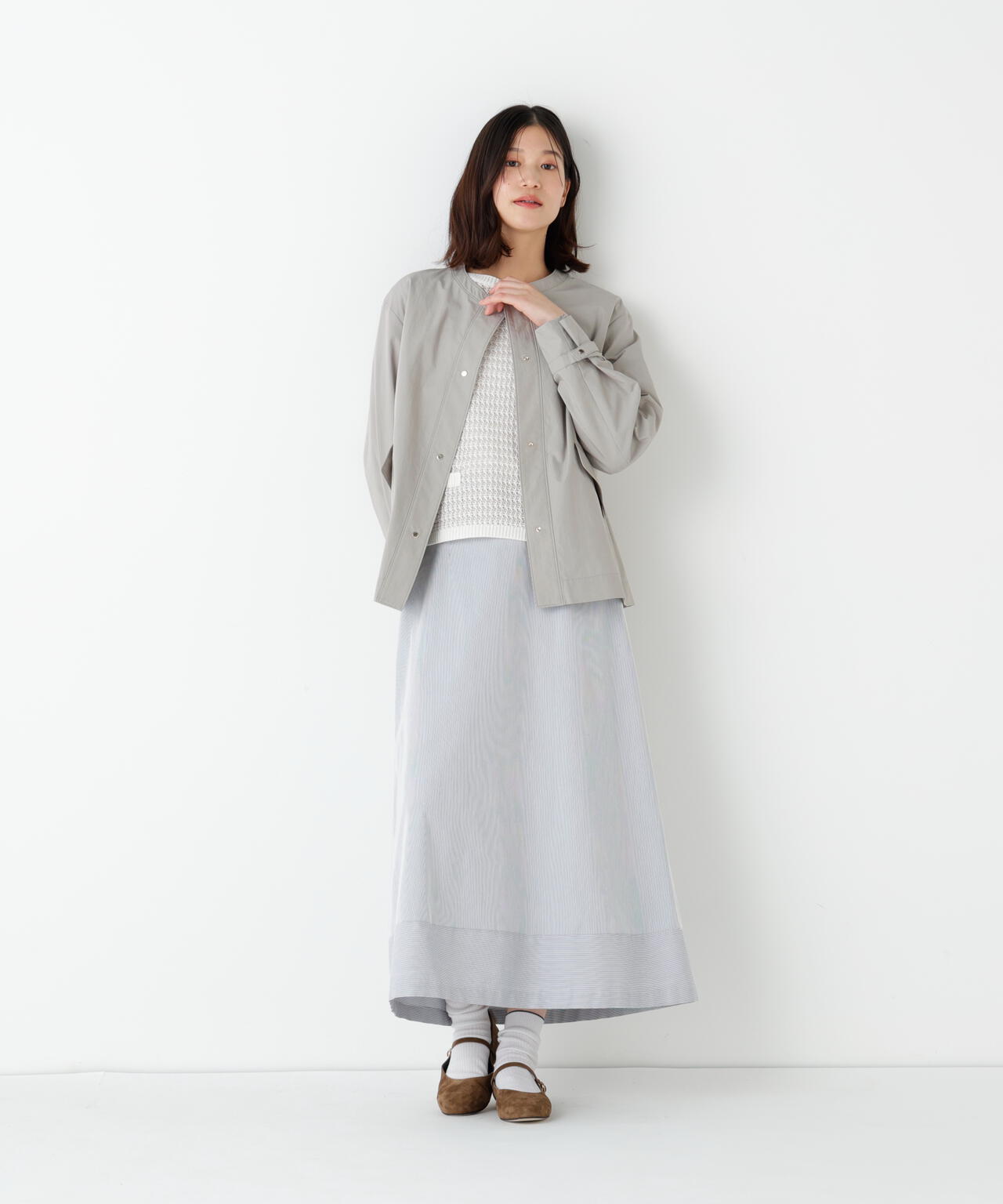 コードストレッチセミフレアースカート