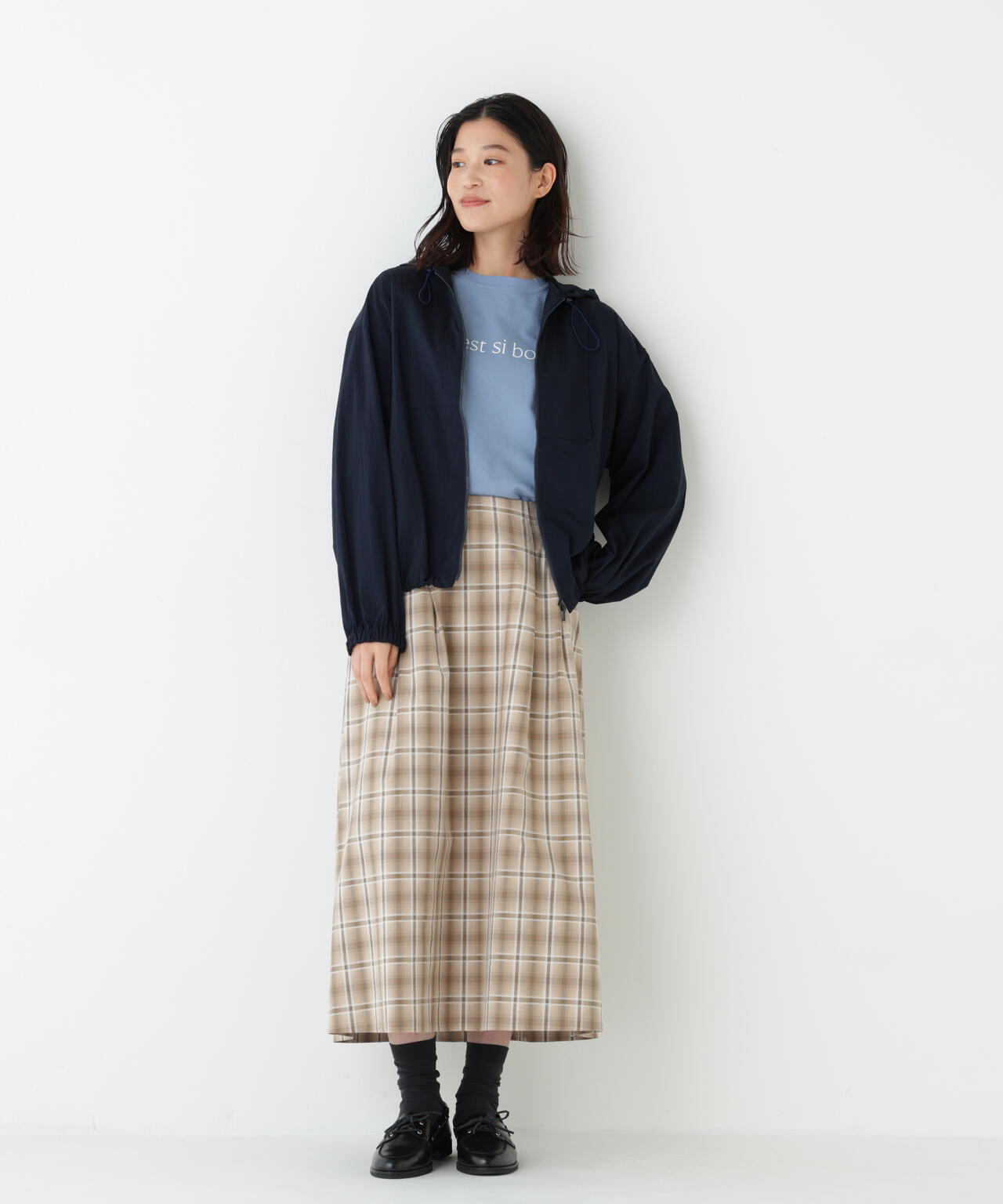 オリジナル先染めチェックタックスカート