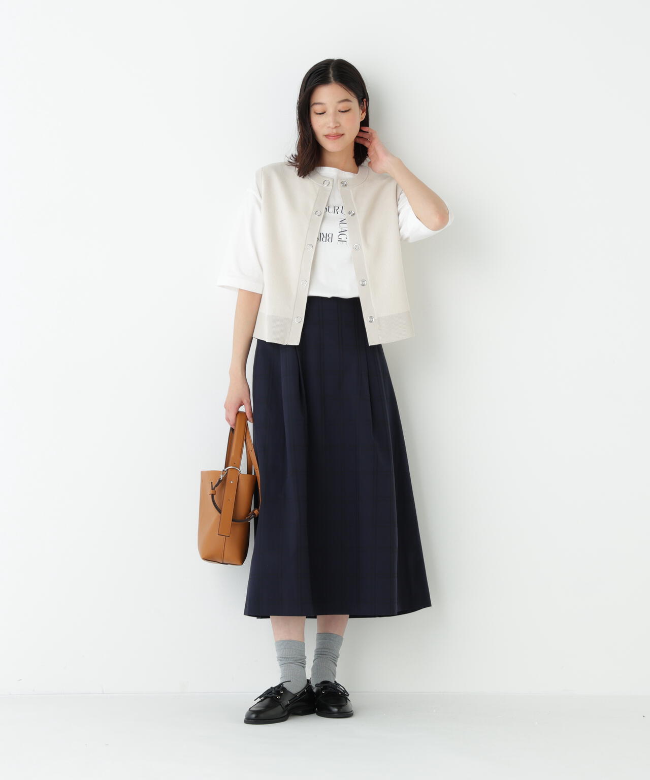 オリジナル先染めチェックタックスカート