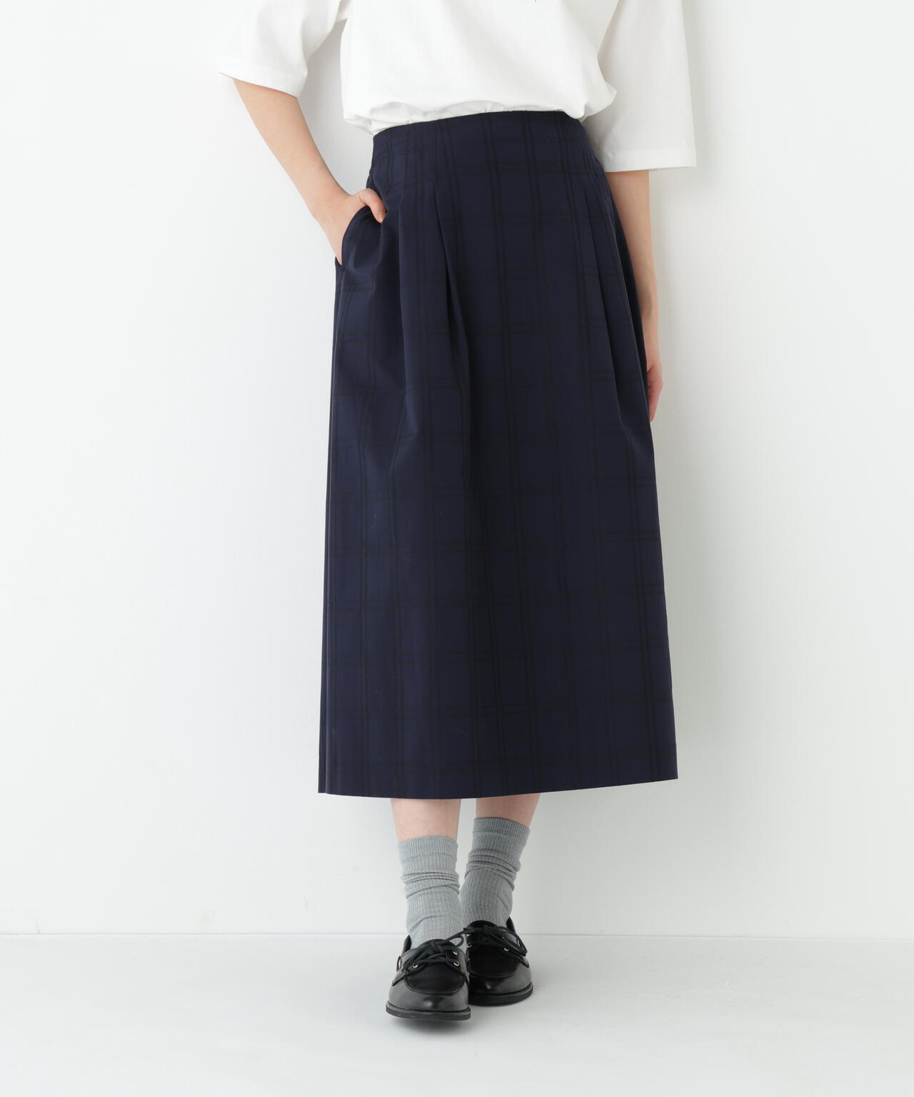 オリジナル先染めチェックタックスカート