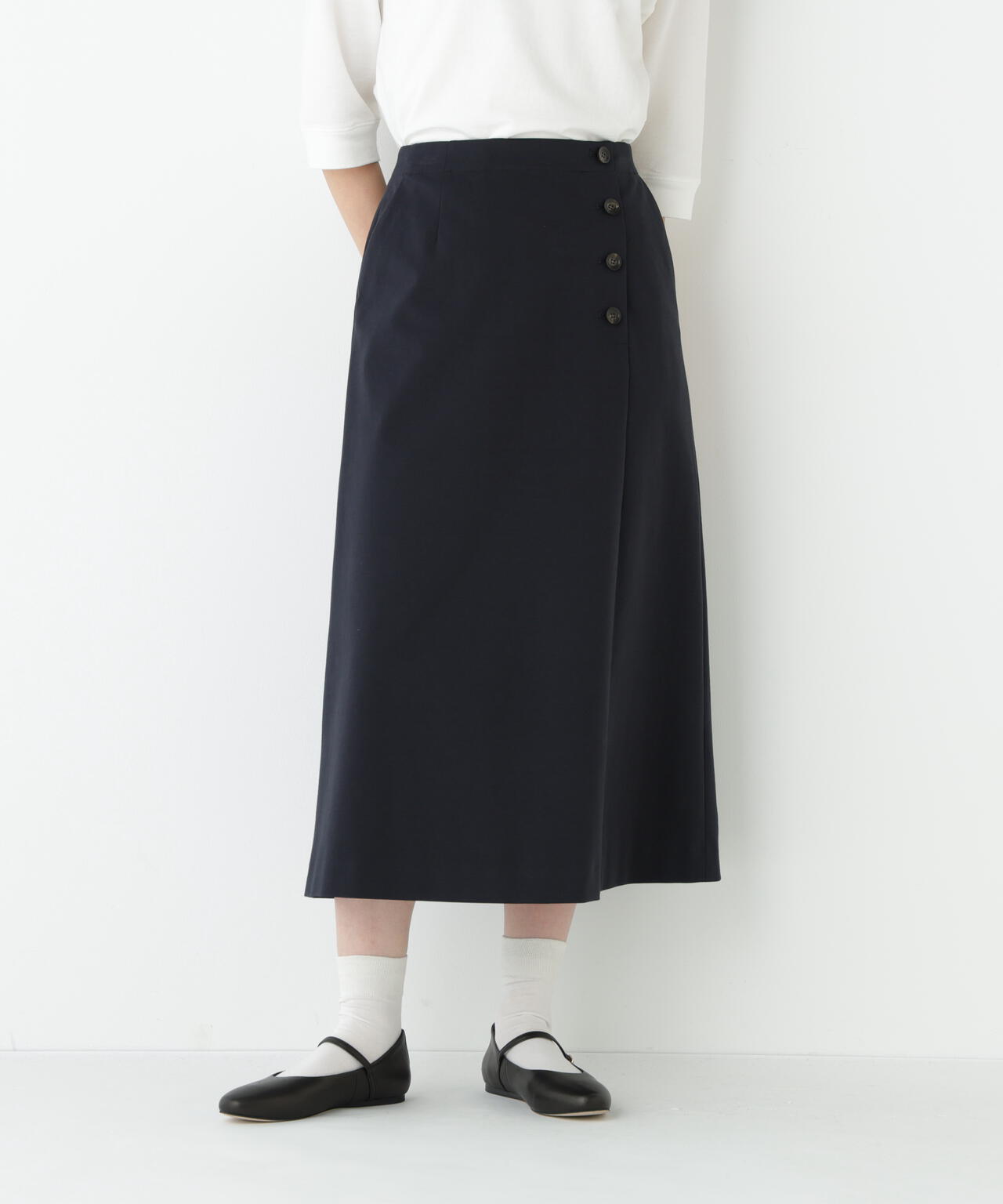 《洗える》ストレッチポンチＡラインスカート