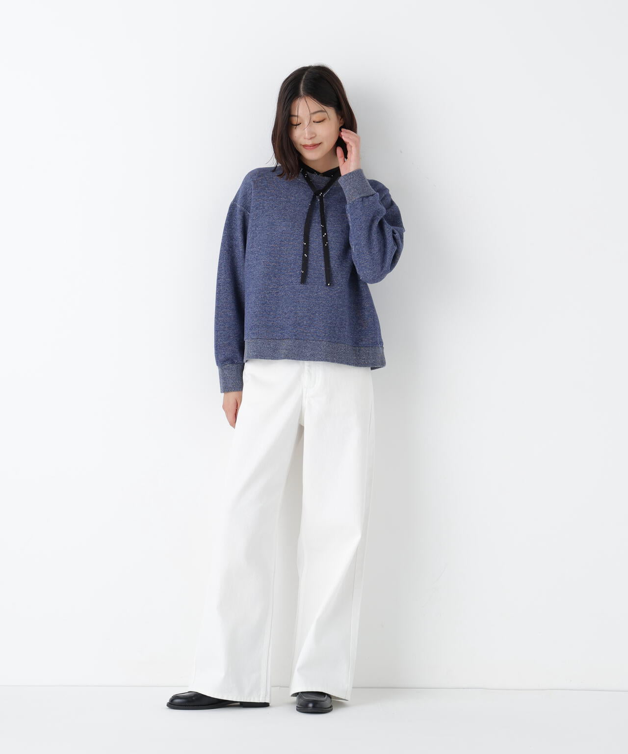 ソフトデニムセミワイドパンツ