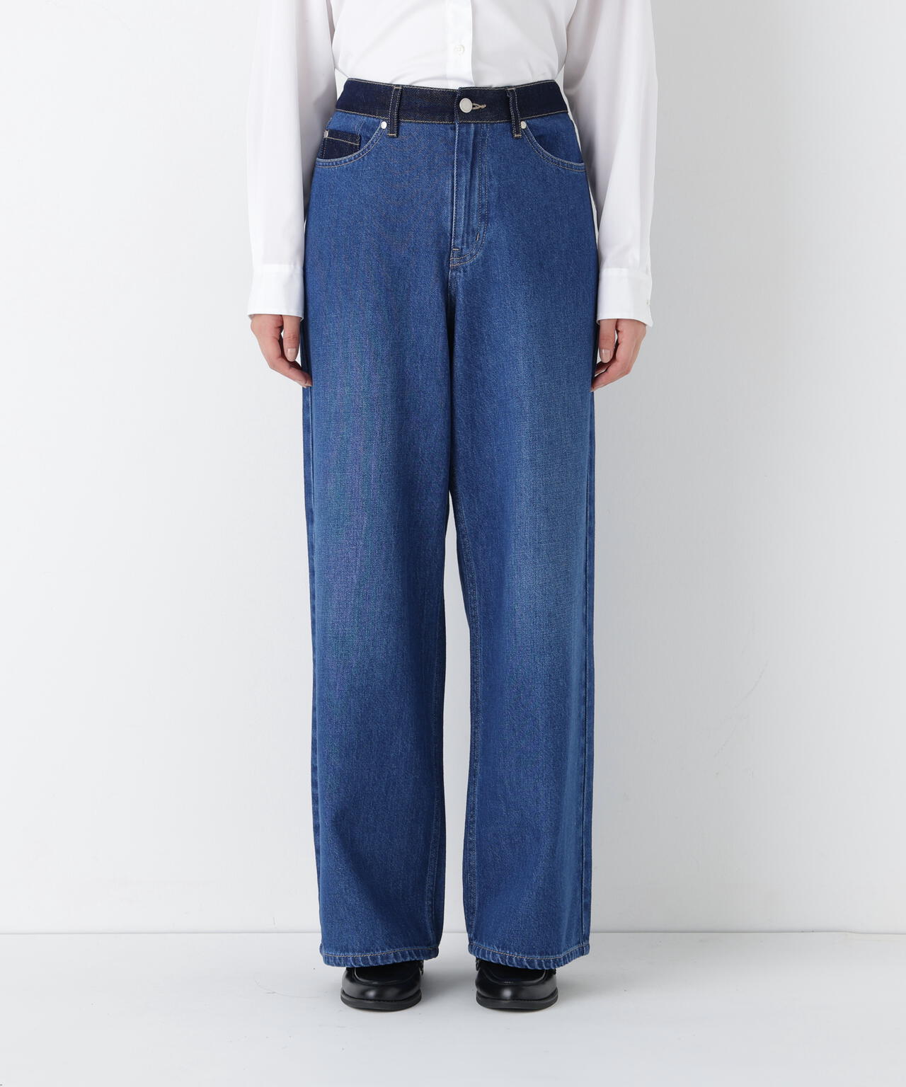 ソフトデニムセミワイドパンツ