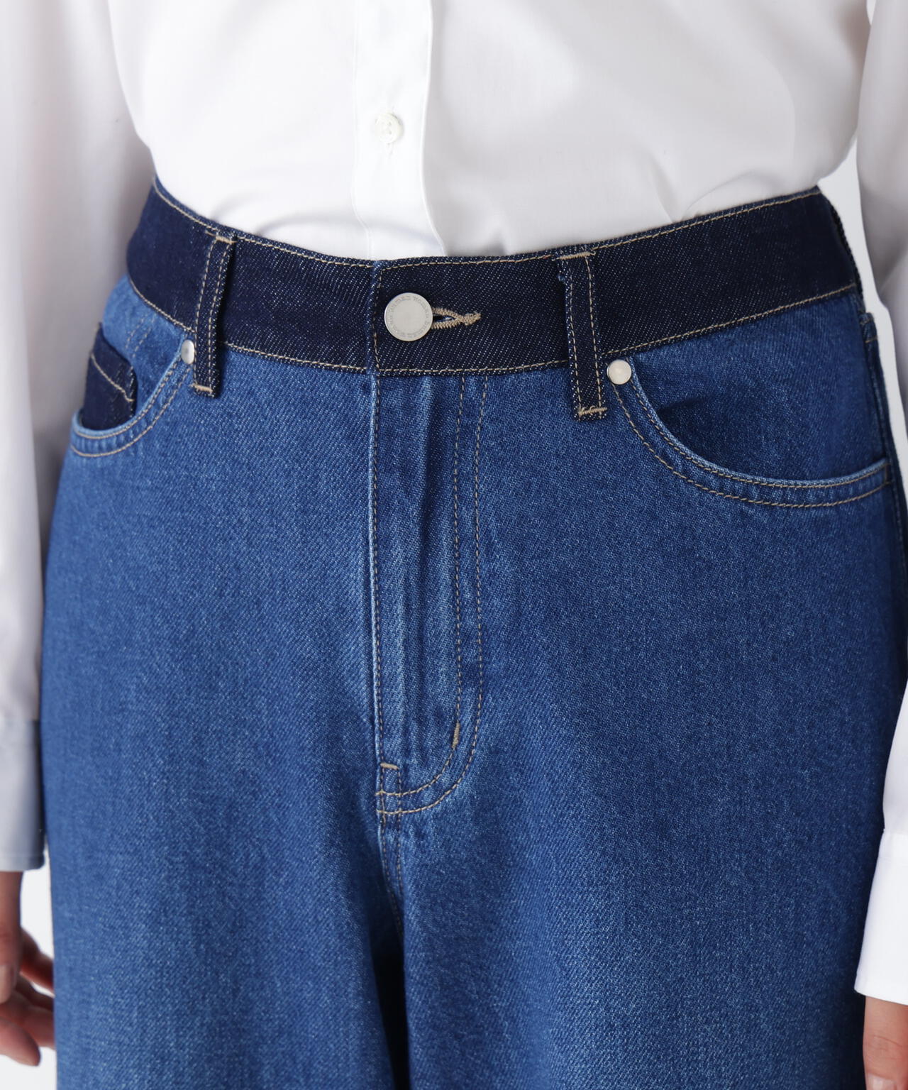 ソフトデニムセミワイドパンツ