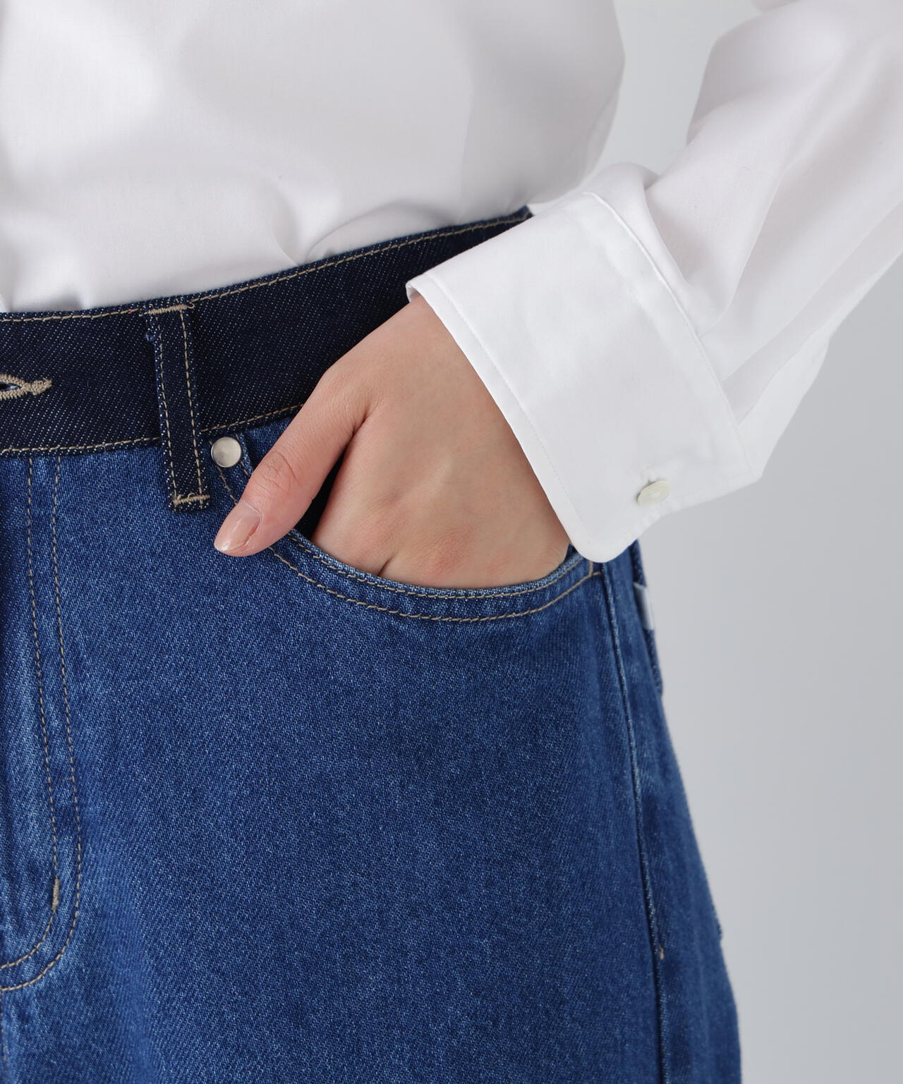 ソフトデニムセミワイドパンツ