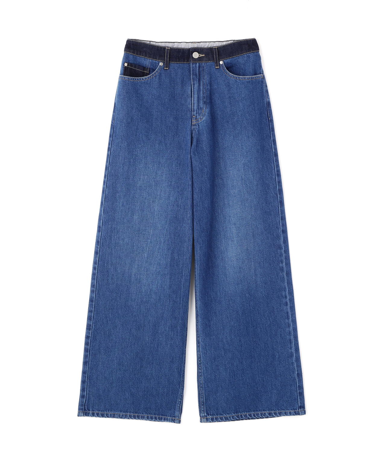 ソフトデニムセミワイドパンツ