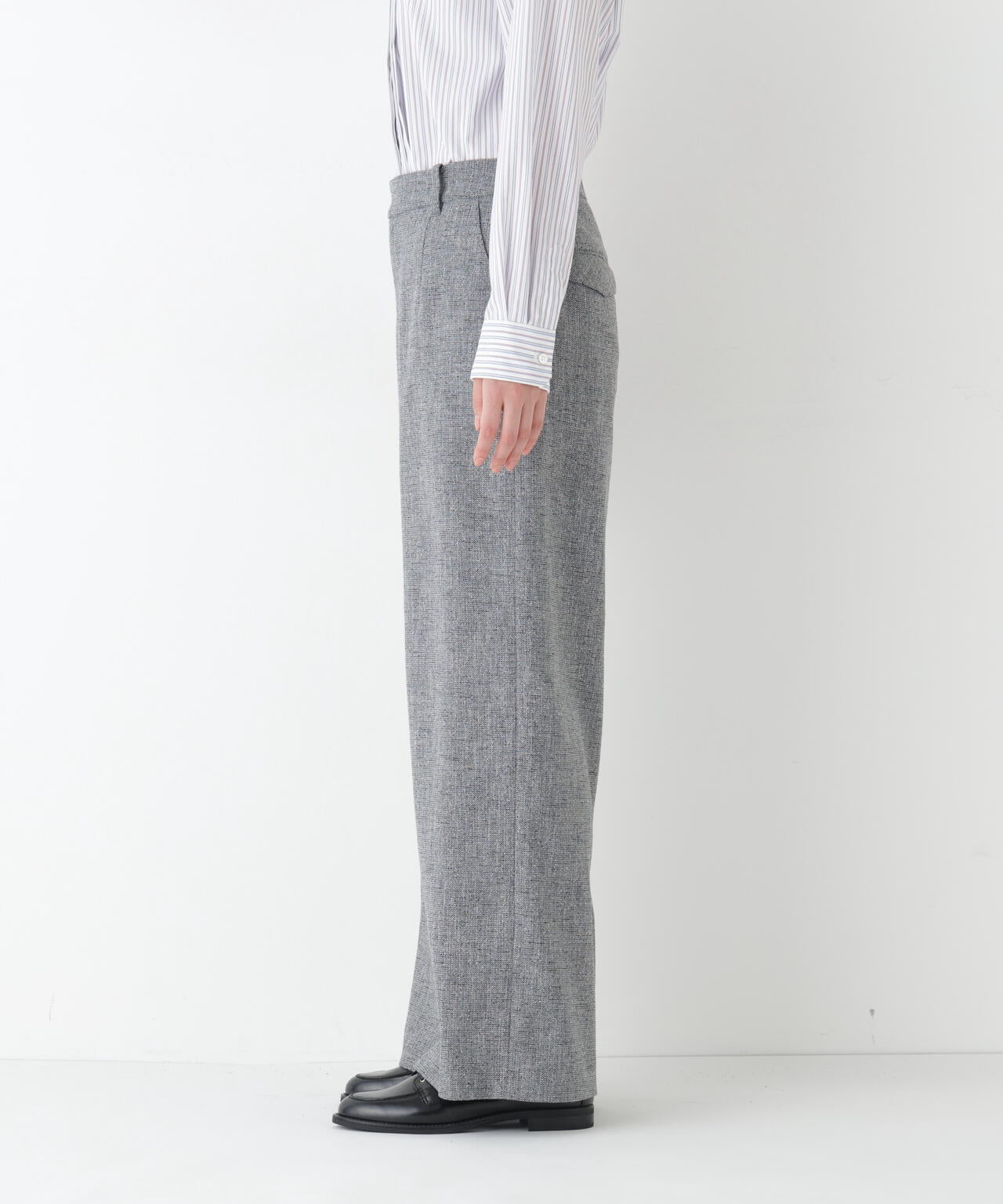≪セットアップ可≫ツィードセミワイドパンツ | human woman