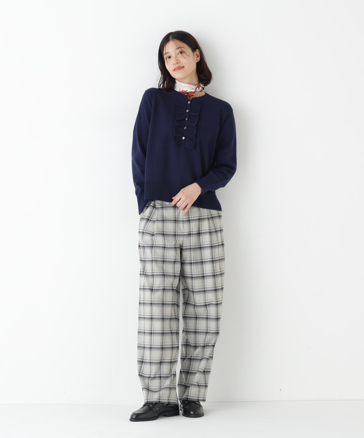 TRチェックタックワイドテーパードパンツ | human woman（ヒューマン