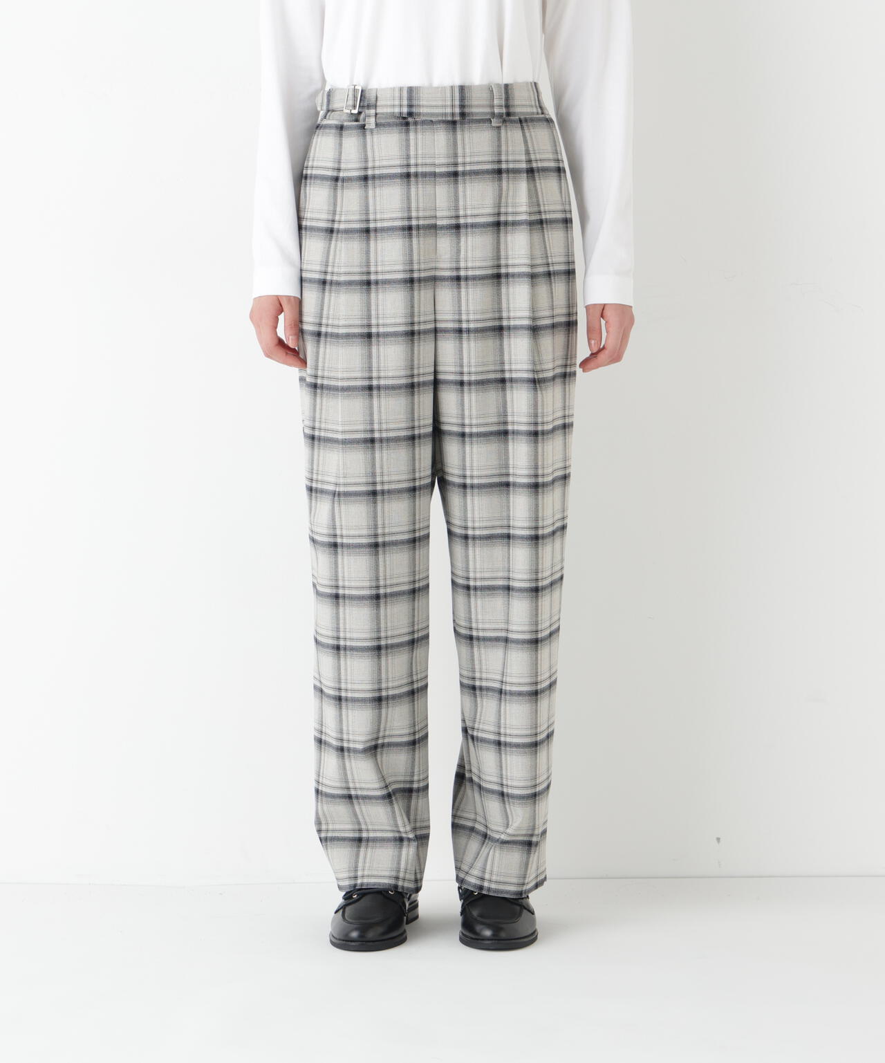 ＴＲチェックタックワイドテーパードパンツ