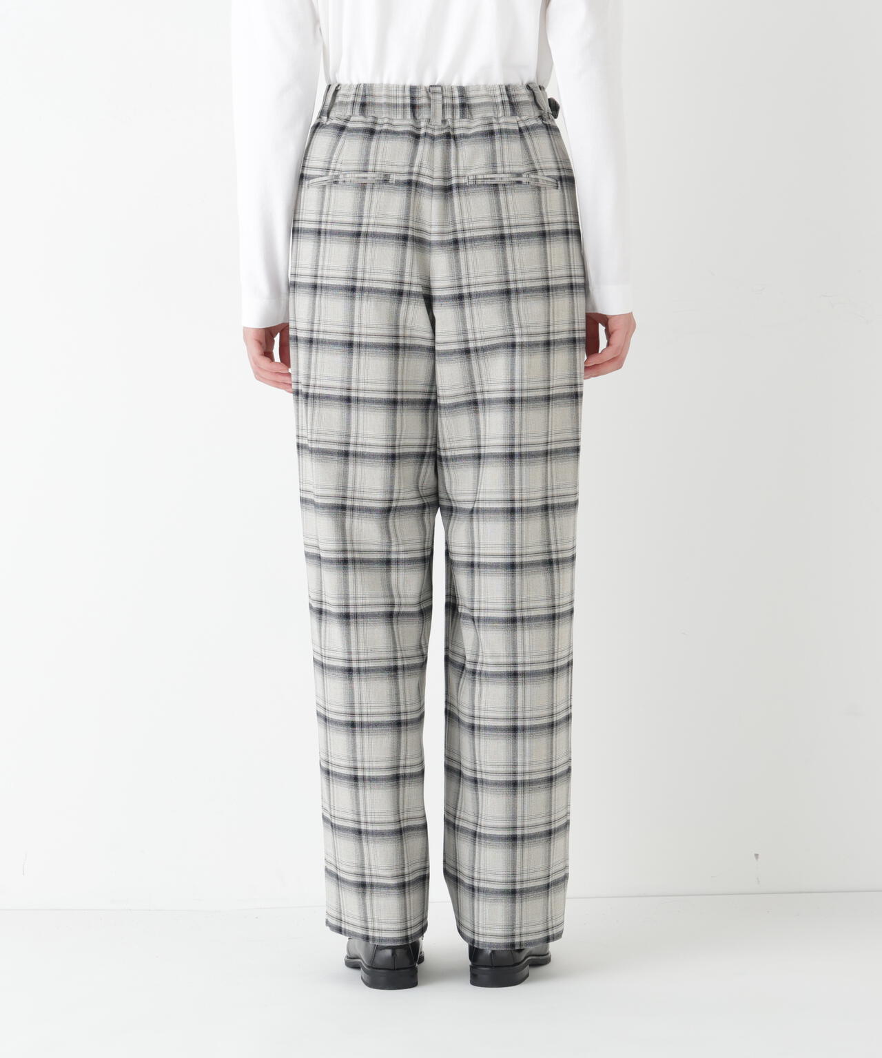 ＴＲチェックタックワイドテーパードパンツ