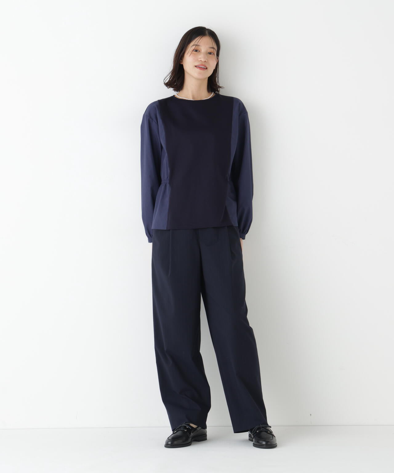 ＴＲチェックタックワイドテーパードパンツ