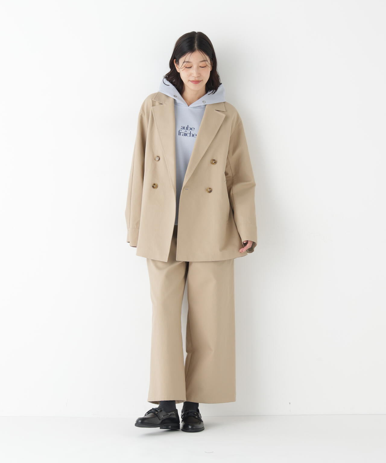 未使用品　HUMAN WOMAN／ヒューマンウーマン　ガウチョパンツ　M 洗える》チノガウチョパンツ | human woman（ヒューマンウーマン