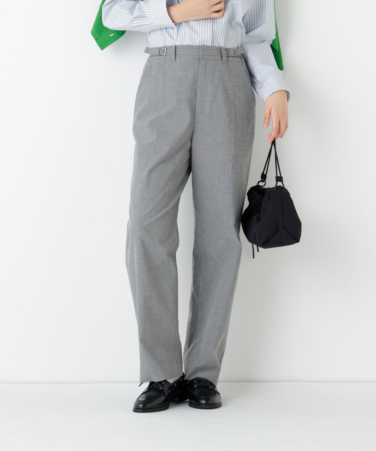 名品 / マルチサイズ / 洗える》ドビーストレッチストレートパンツ