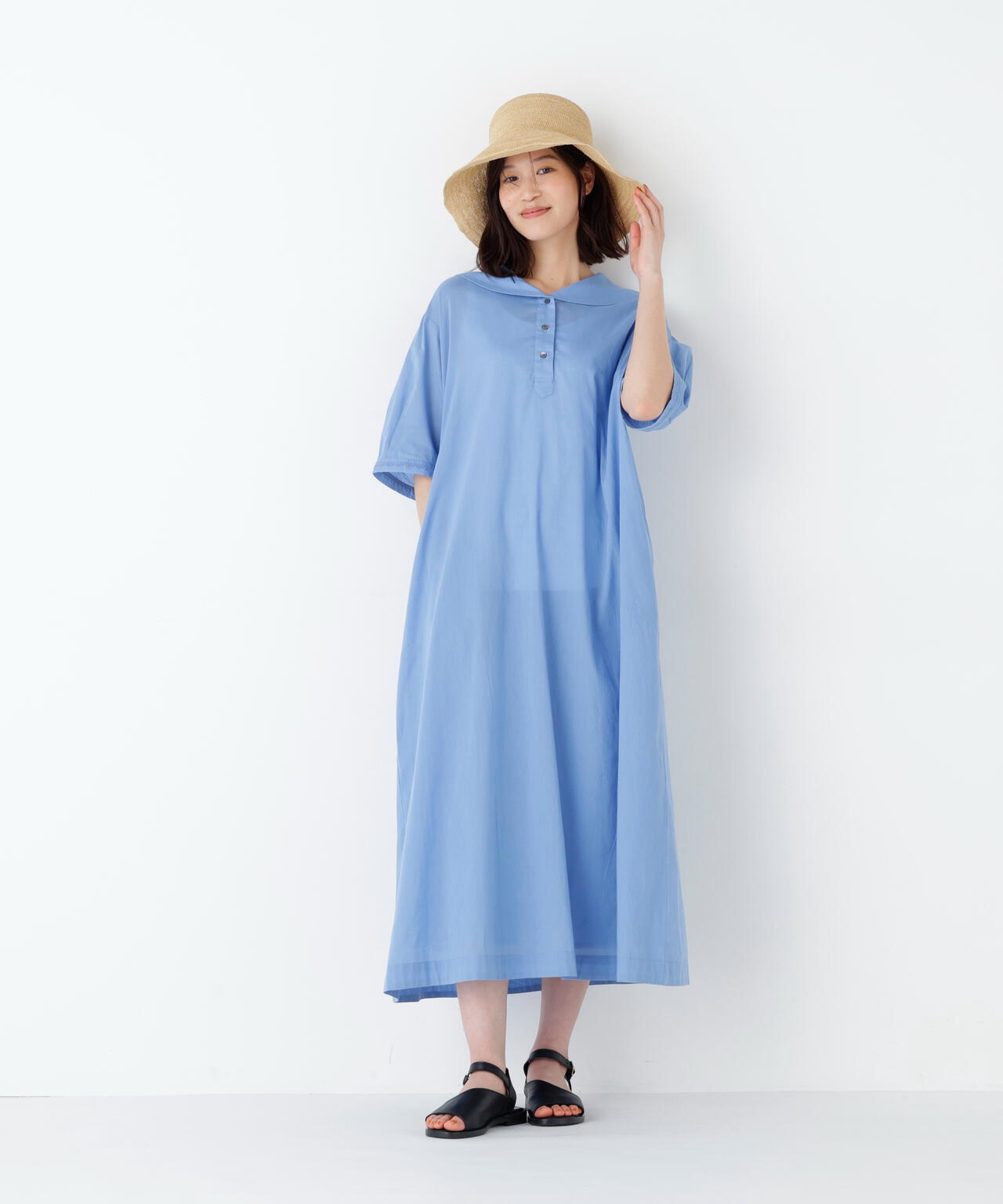 洗える》インド刺繍セーラーカラーワンピース | human woman