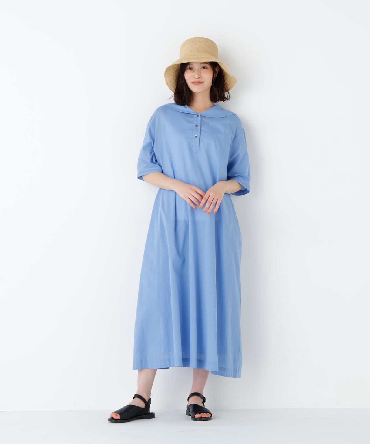 洗える》インド刺繍セーラーカラーワンピース | human woman