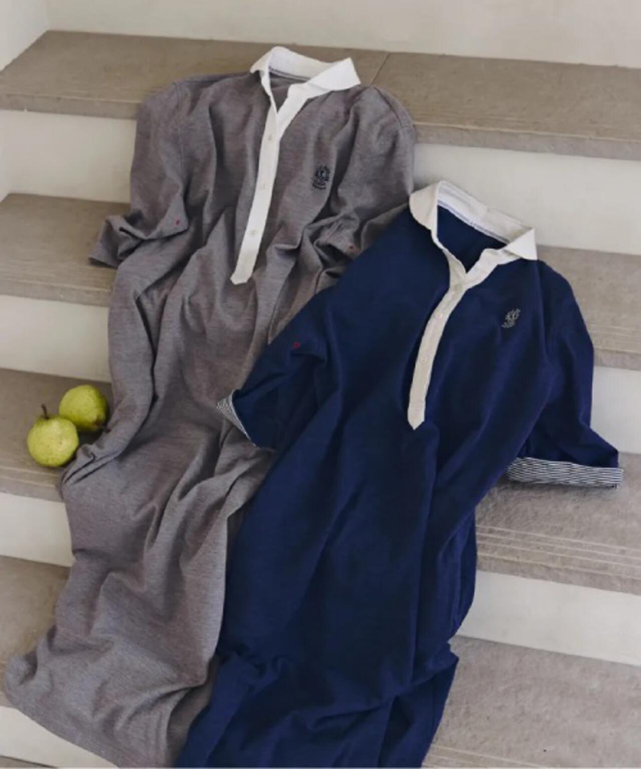 新品タグ付き HUMAN WOMAN×NATIC コラボ ロングコート ネイビー NATICコラボ》マリンカラーワンピース | human woman（ヒューマン