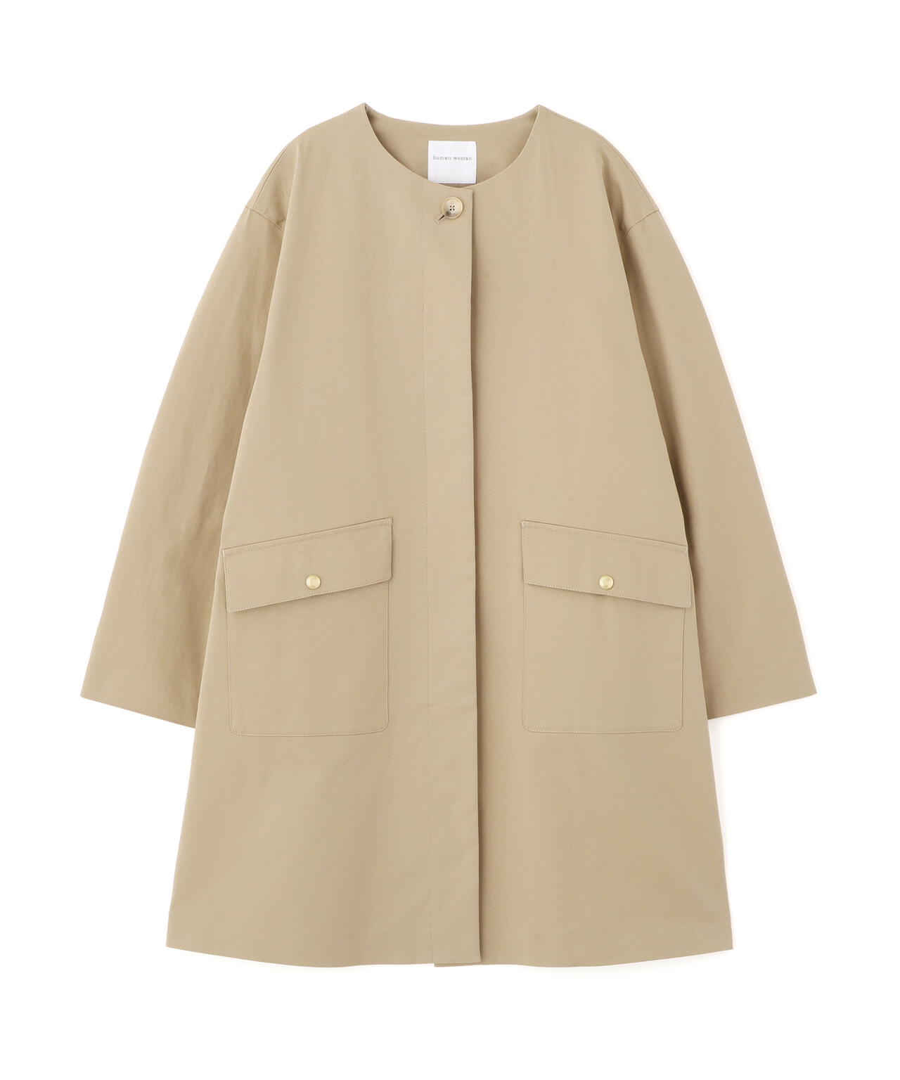 ライナー付きフラップノーカラーコート