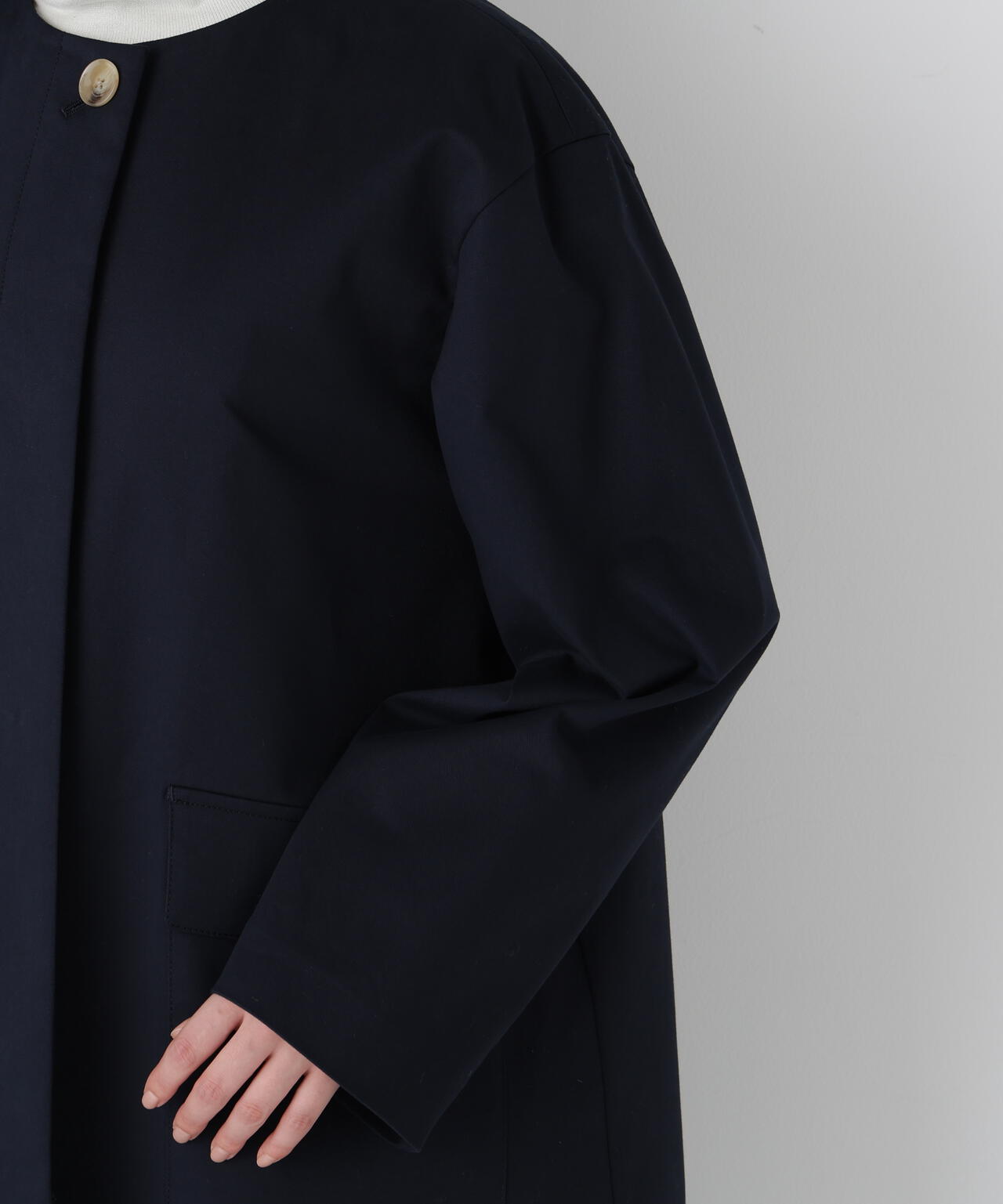 ヒューマンウーマン　タグ付き新品 　コート ライナー付きフラップノーカラーコート | human woman（ヒューマン