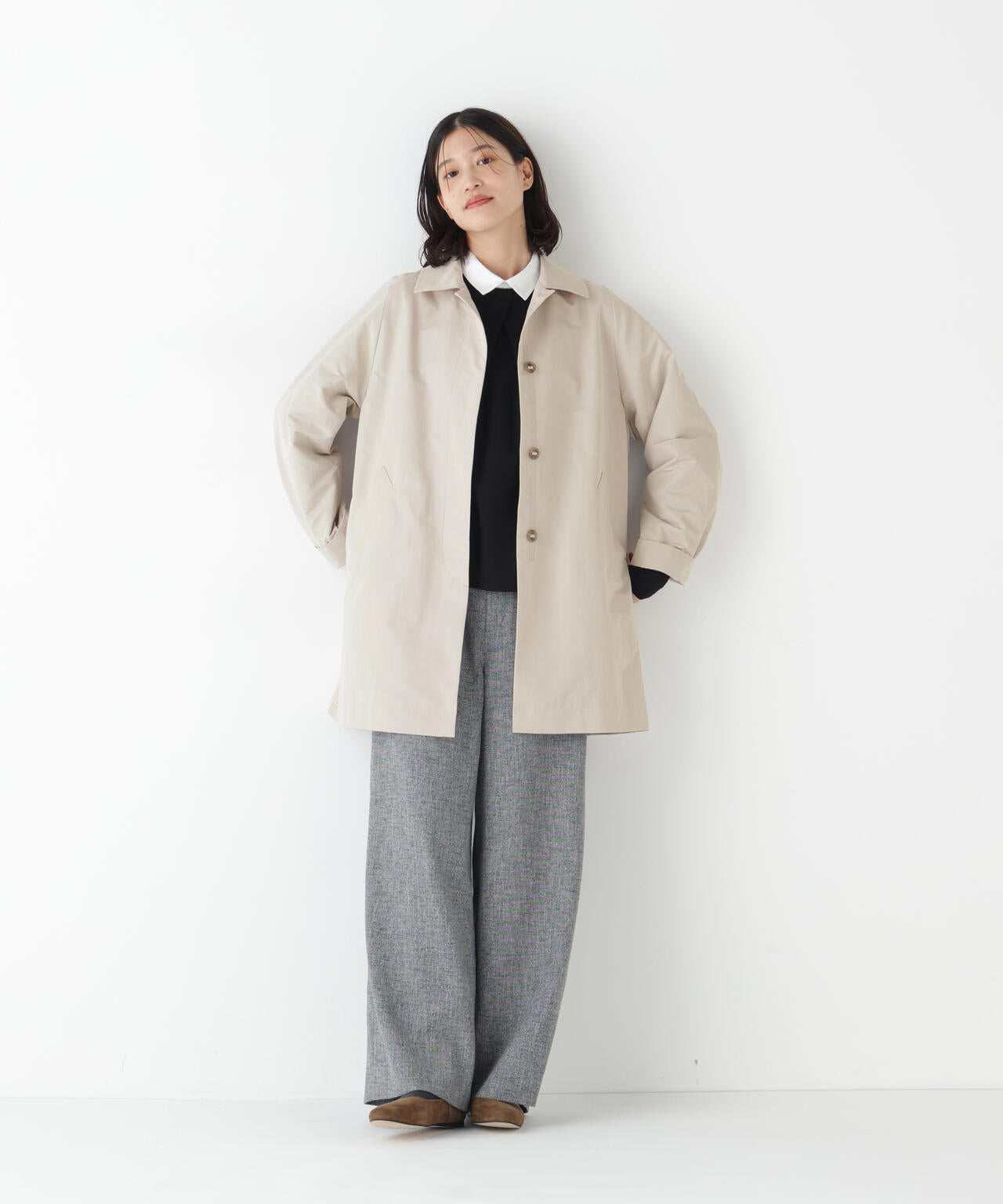 ≪弱撥水素材≫タフタステンカラーコート | human woman（ヒューマン