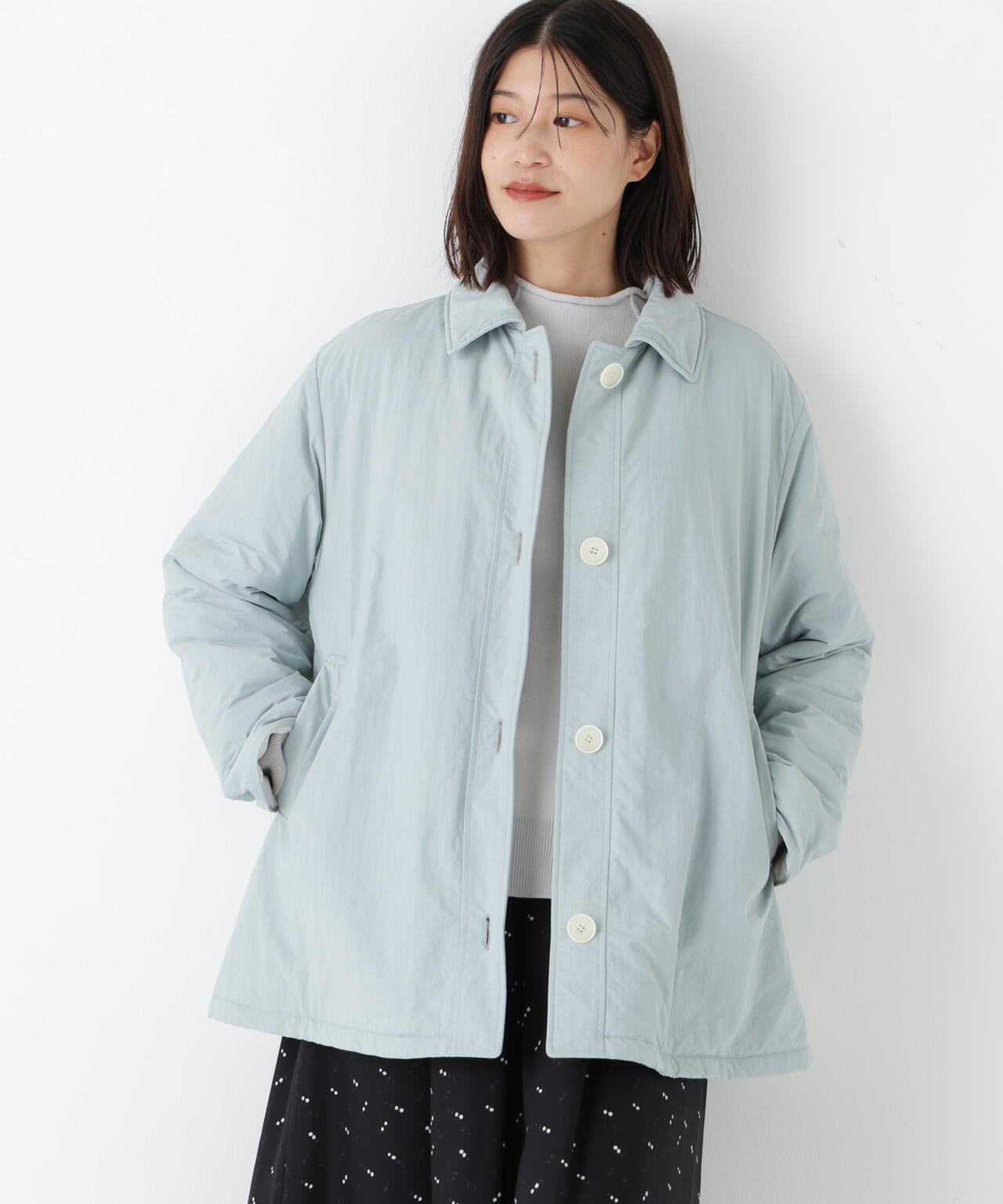 お値下げ⭐︎ヒューマンウーマン⭐︎オーバーサイズカジュアルブルゾン 中綿入り》ステンカラーブルゾン | human woman（ヒューマンウーマン