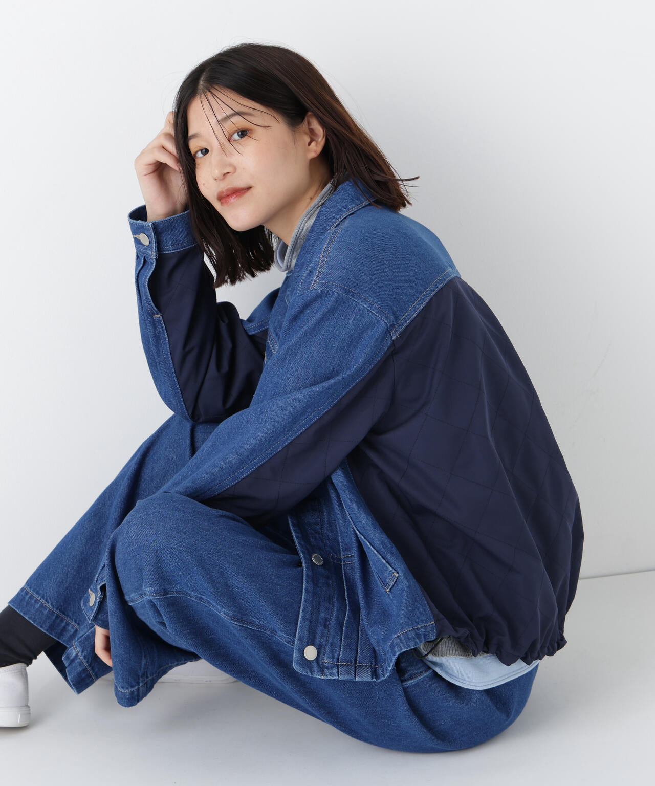 ソフトデニムドッキングブルゾン