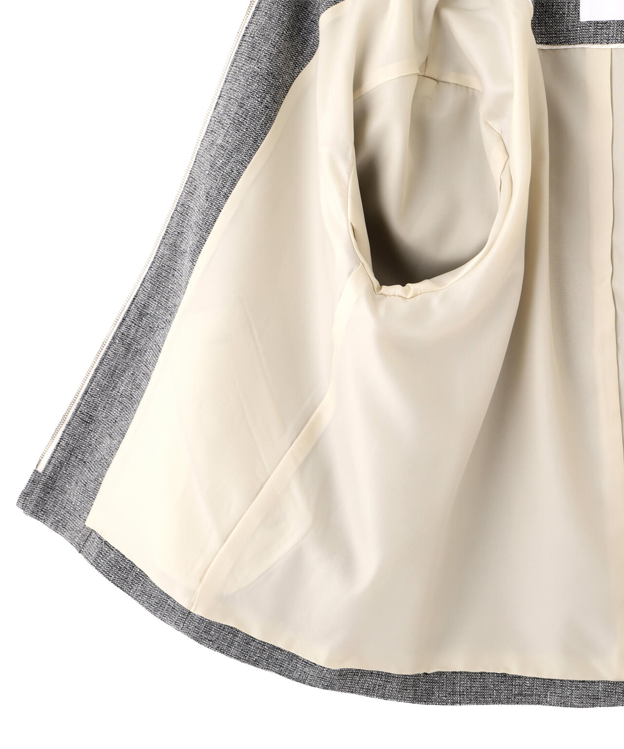 リングツィードノーカラーブルゾン