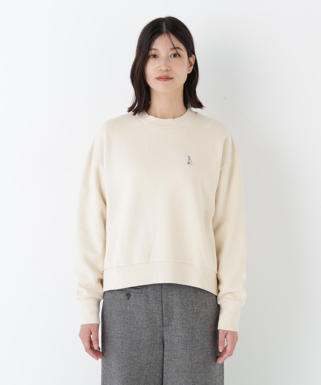 エッフェル塔 モチーフワッペン裏起毛スウェット | human woman