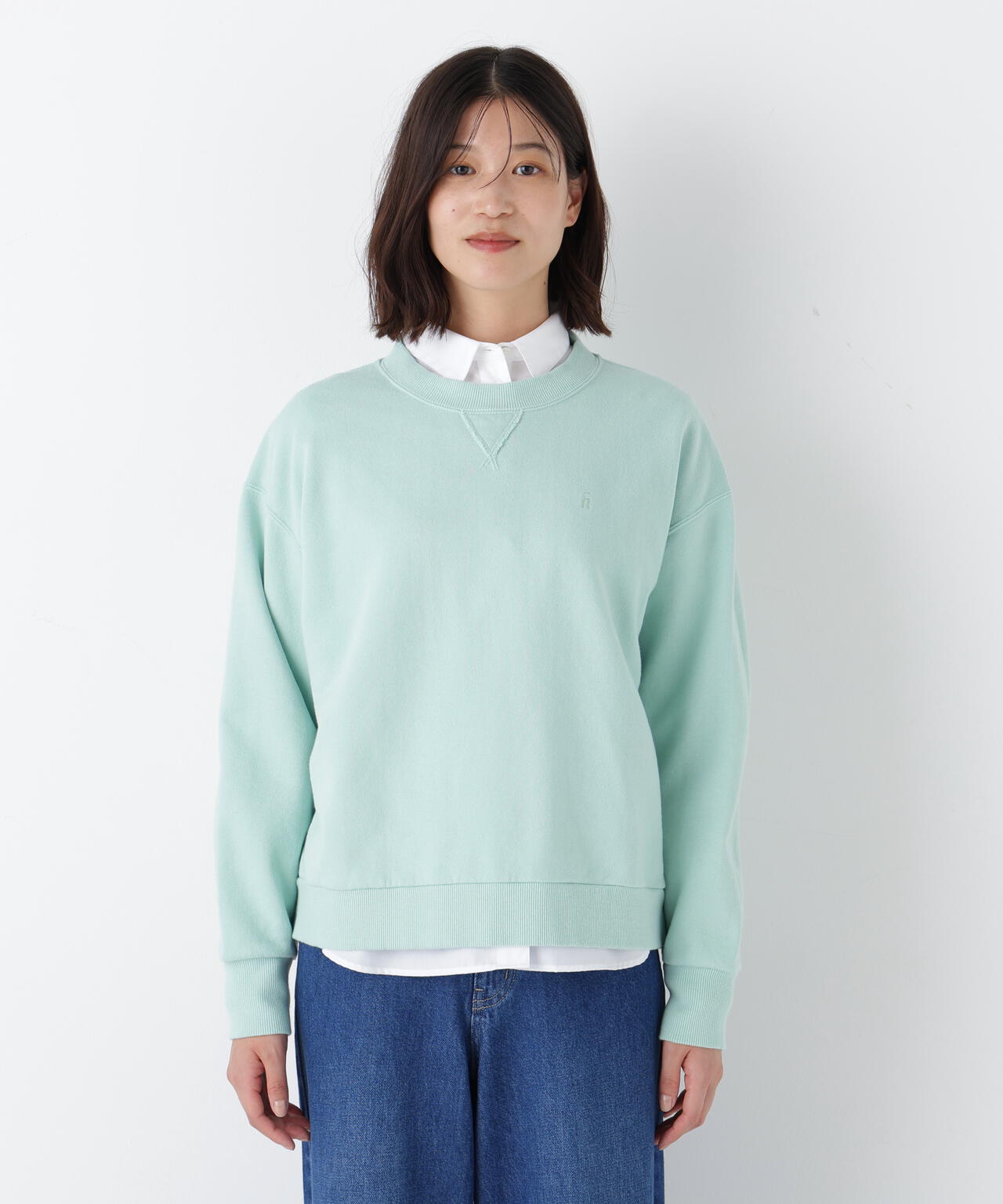 ロゴ刺繍カラースウェット