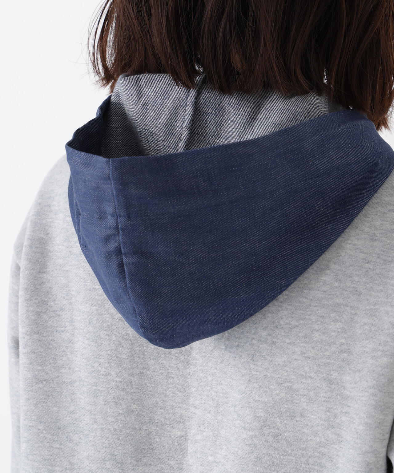 デニムドッキングフーディープルオーバー