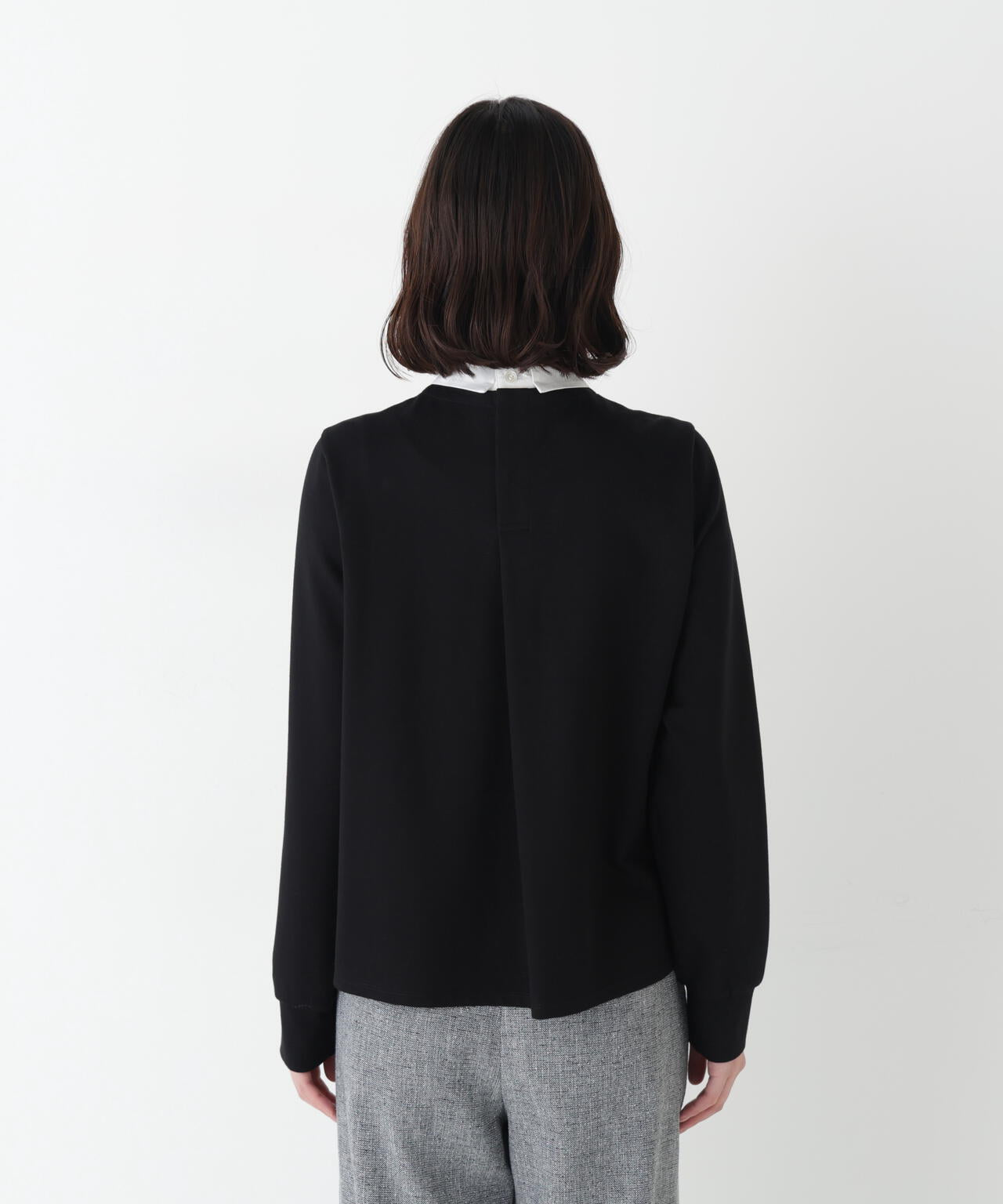 シャツカラードッキングプルオーバー