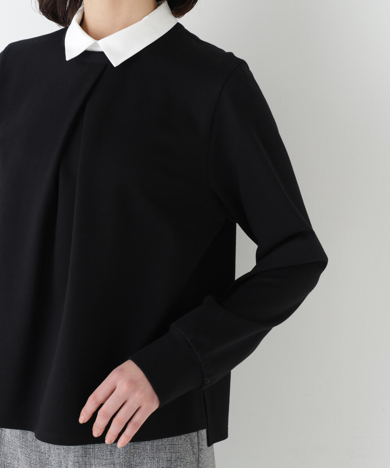 シャツカラードッキングプルオーバー