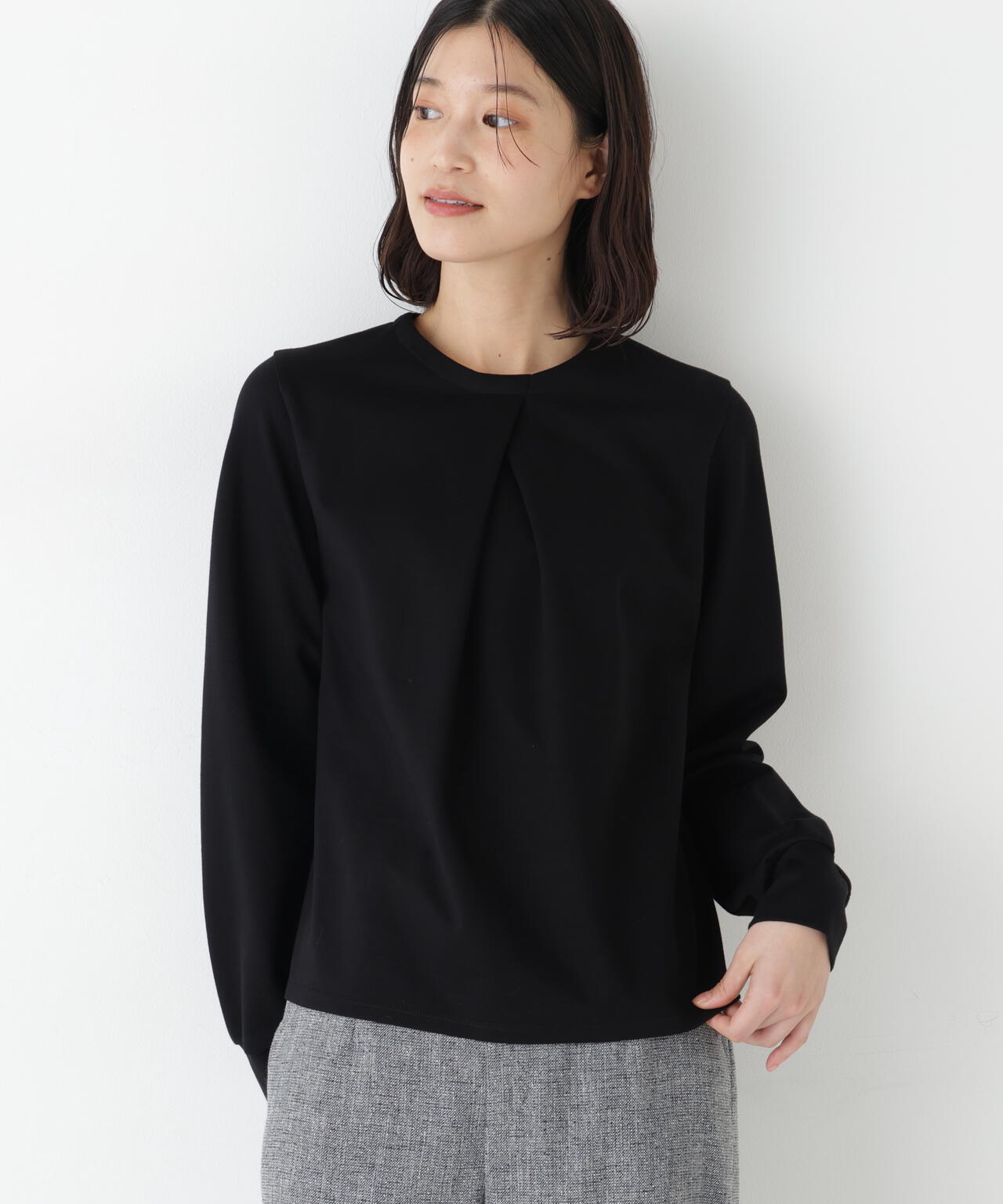 シャツカラードッキングプルオーバー