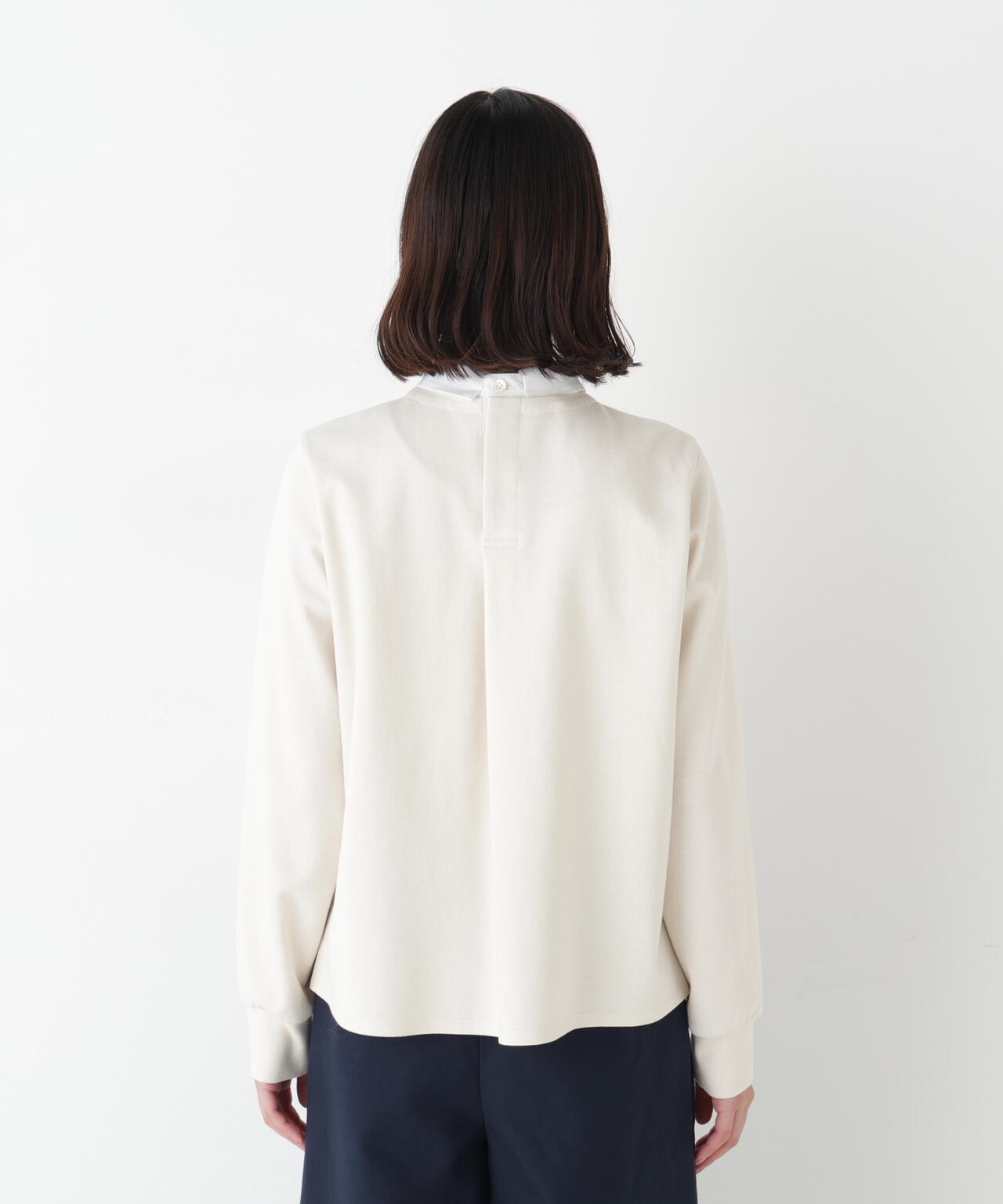 シャツカラードッキングプルオーバー