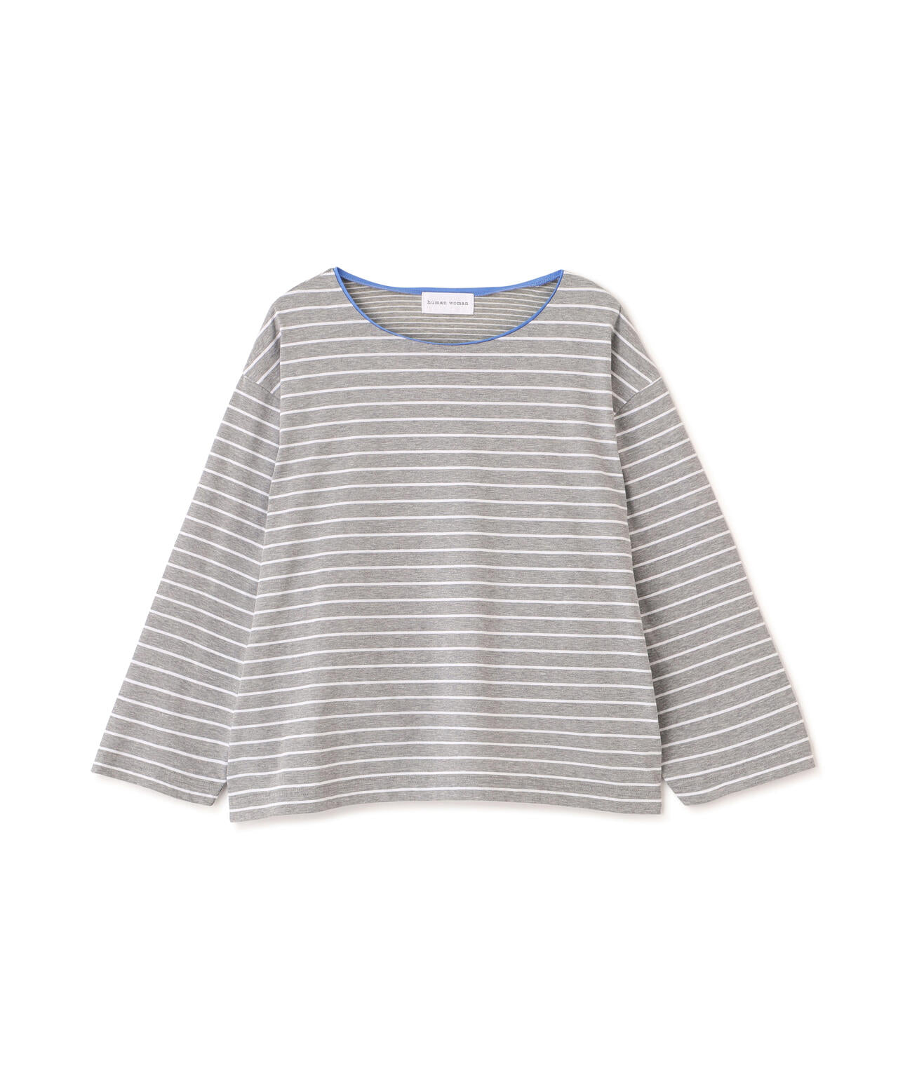 定番》ハイゲージボーダーカットソー | human woman（ヒューマン