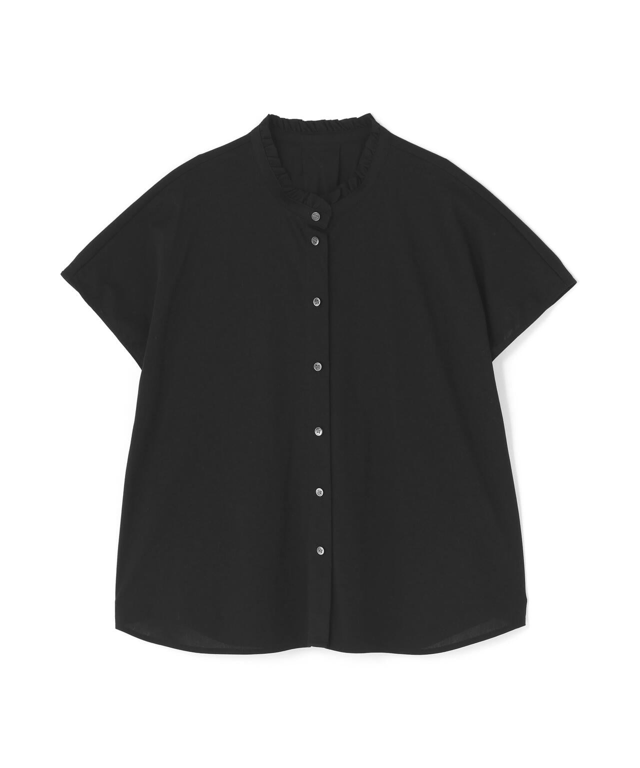 《大人気追加入荷！ / 洗える》ライトカットソースタンドフリルブラウス