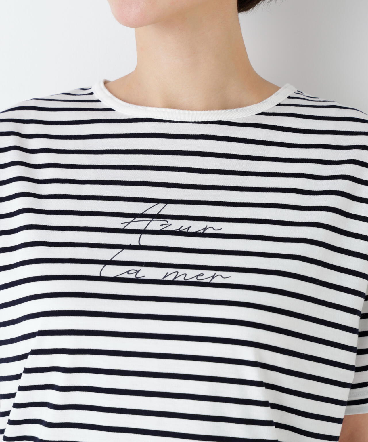 azurela mer ボーダーロゴTシャツ | human woman