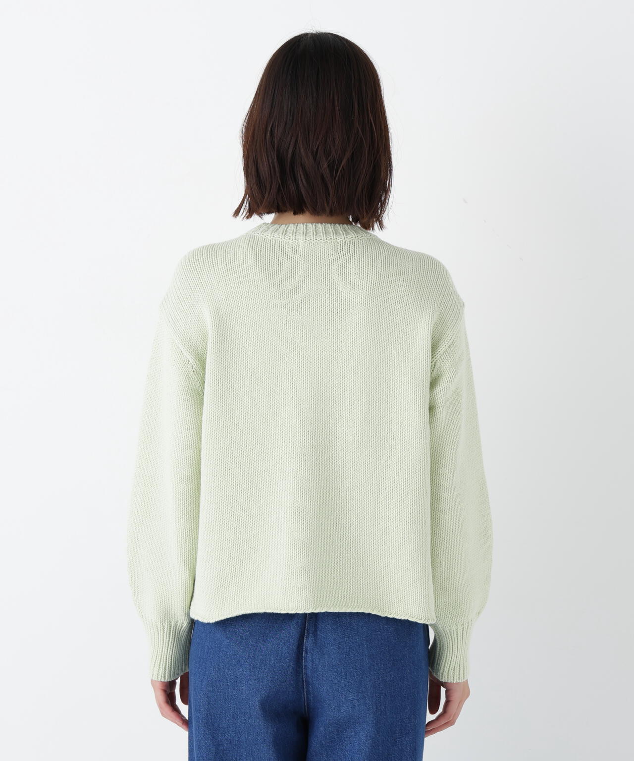 コットンミックスローゲージニットプルオーバー